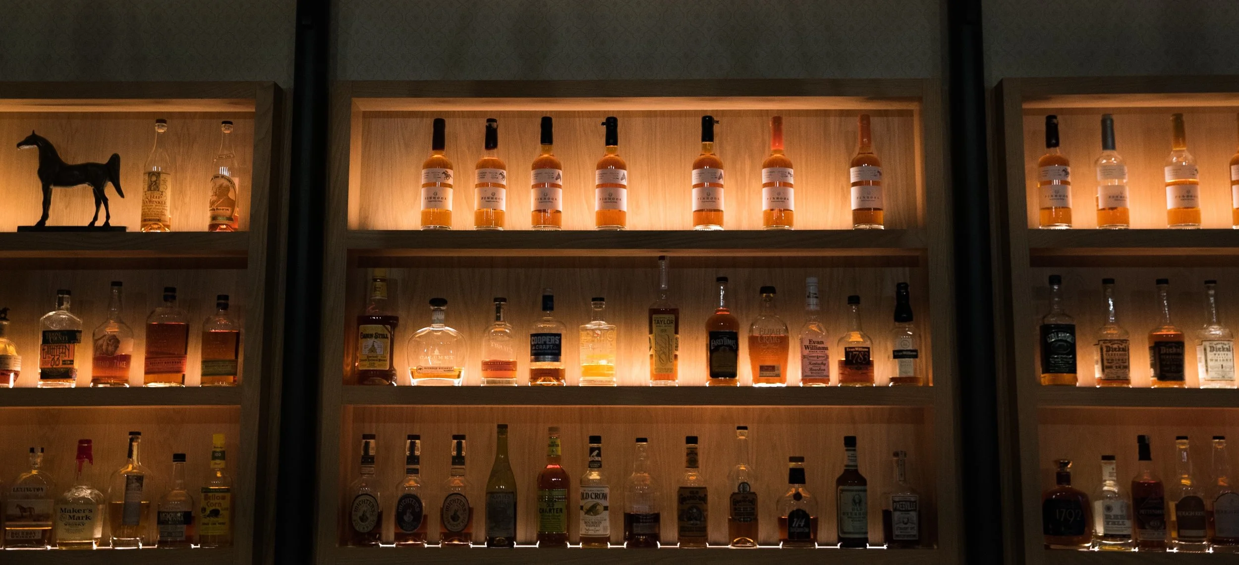 Kenton's impressive whisky collection. 
