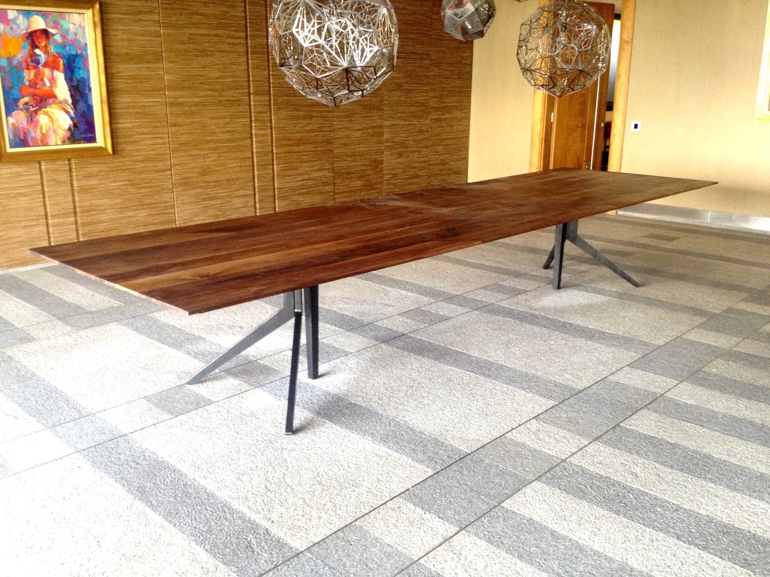 American walnut wood and gunmetal steel