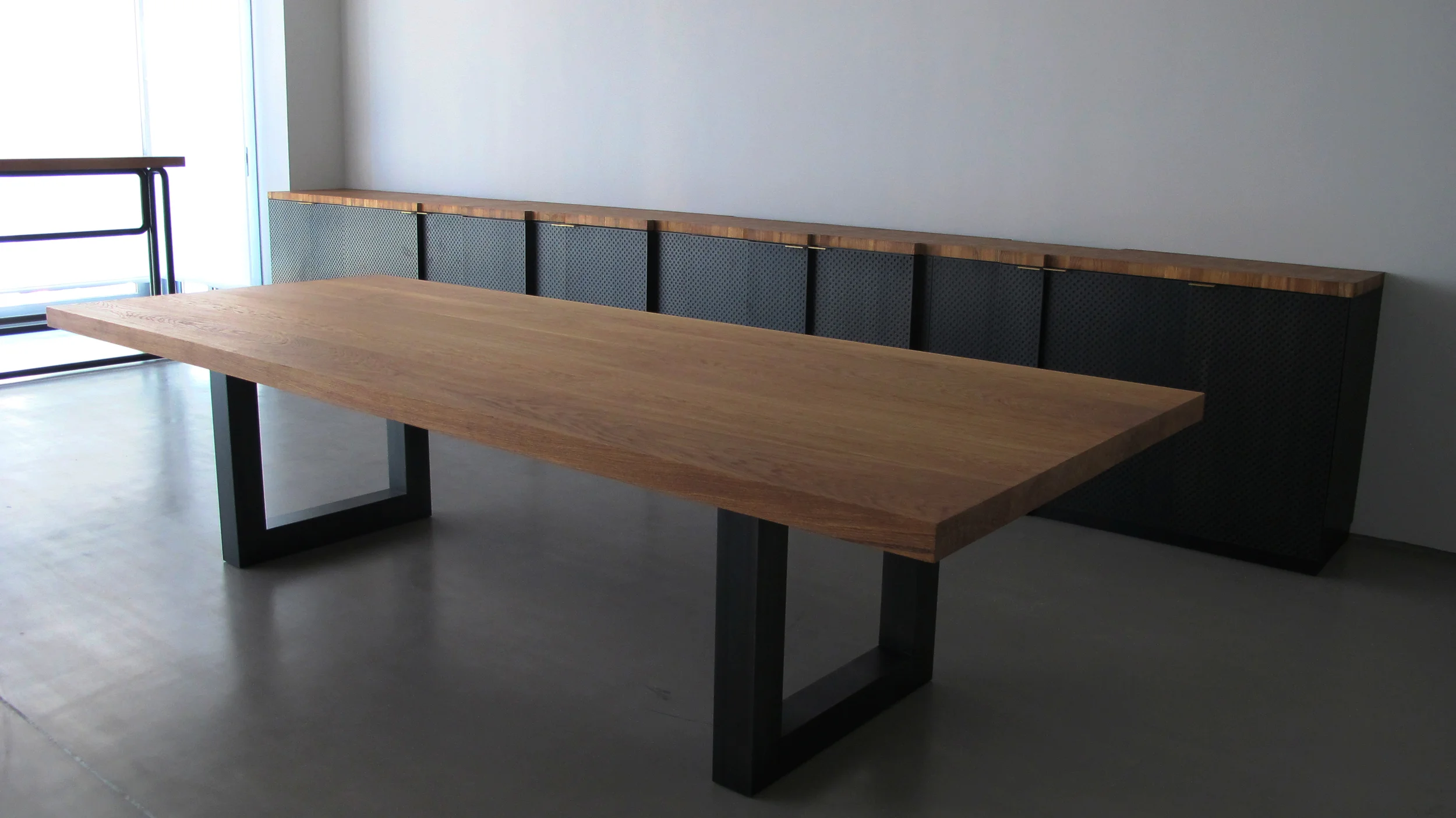 French oak wood and gunmetal steel