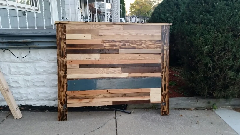 Wrafterbuilt reclaimed wood headboard