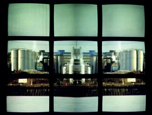First Light 1989, video wall of 42 monitors, 7 min loop, First shown Tate Liverpool, then Diorama, Camden, London