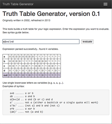 Truth Table Generator Elevenseconds