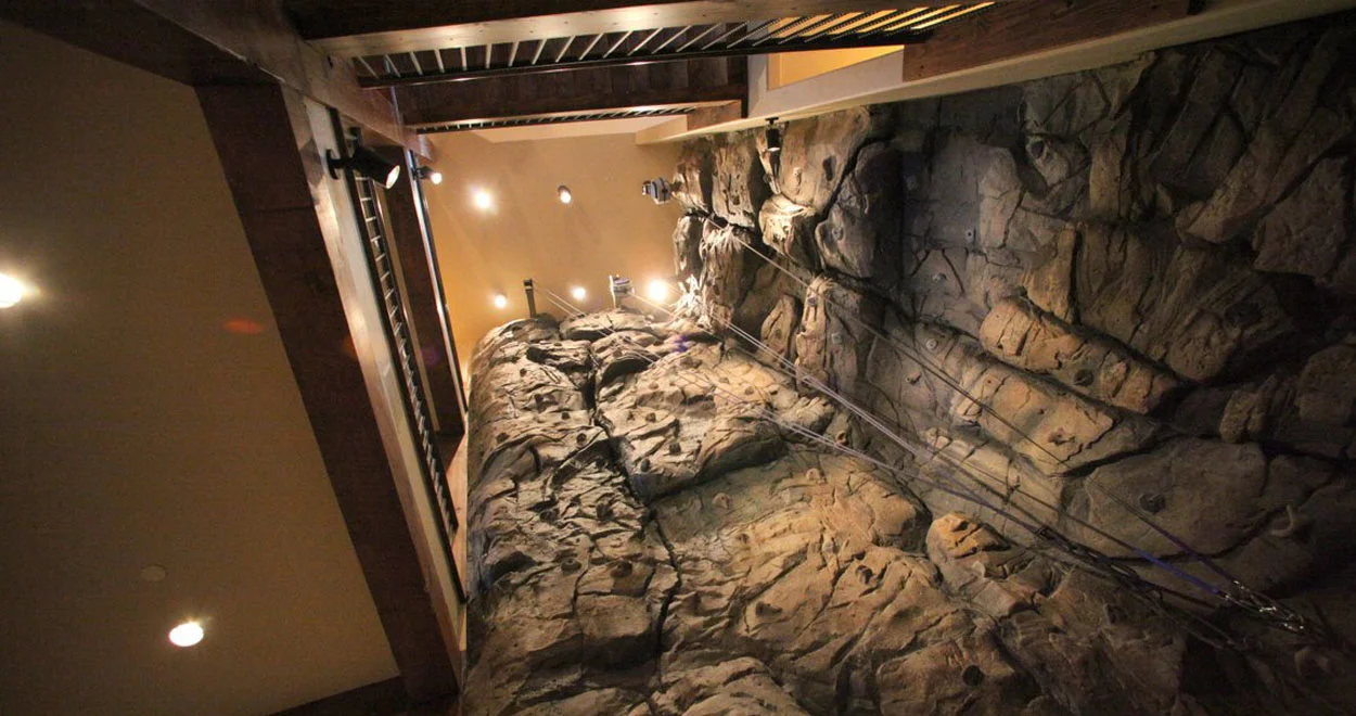 Looking up rock climbing wall.JPG