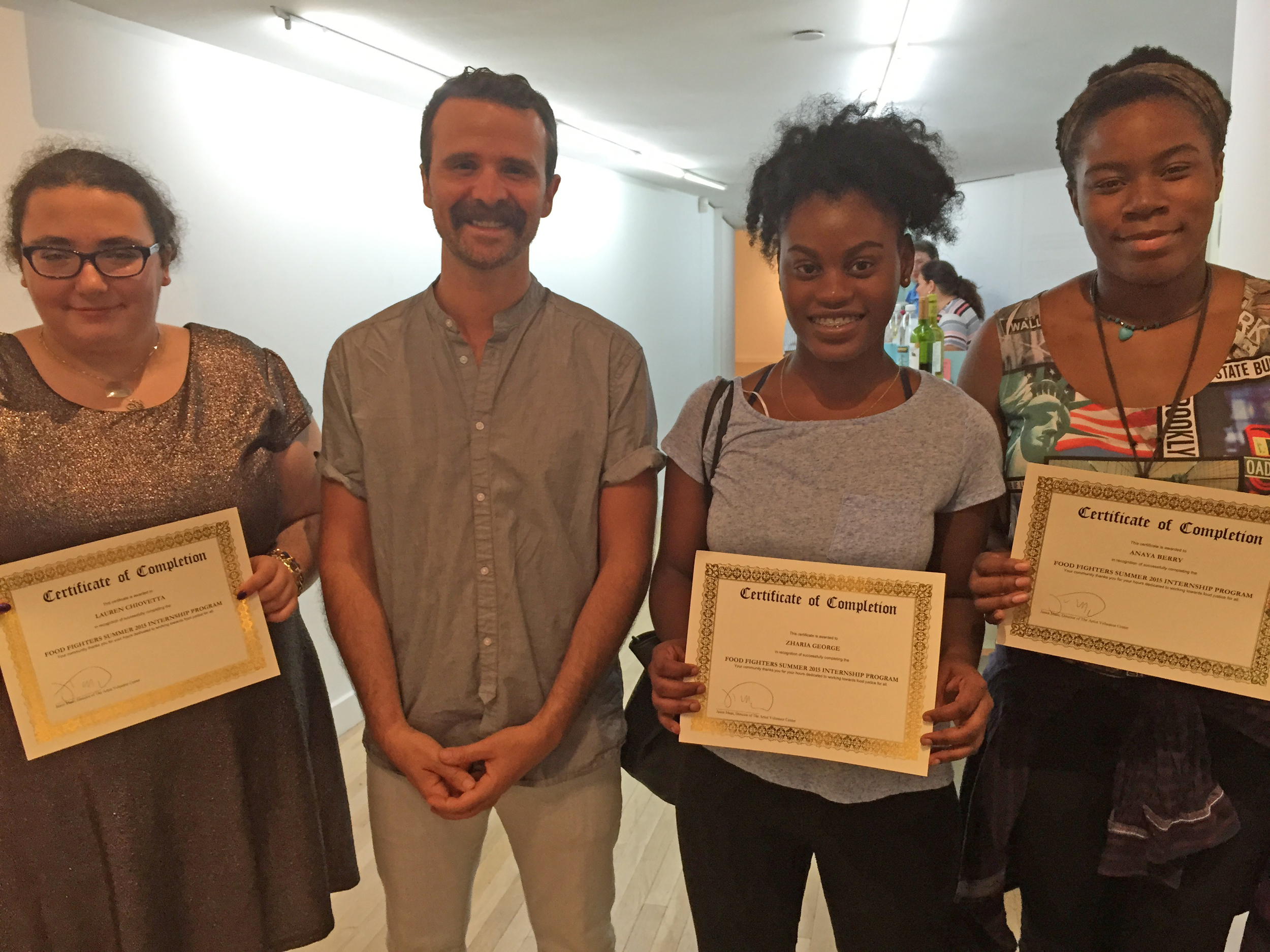  It's official! FOOD FIGHTERS pose with their certificates along with AVC Founder &amp; Director Jason Maas 