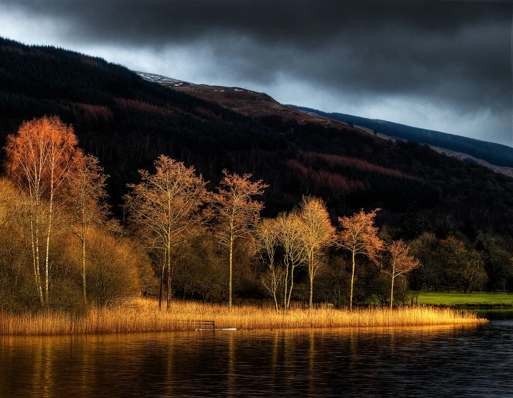 Winter light from the west end og Loch Ard
