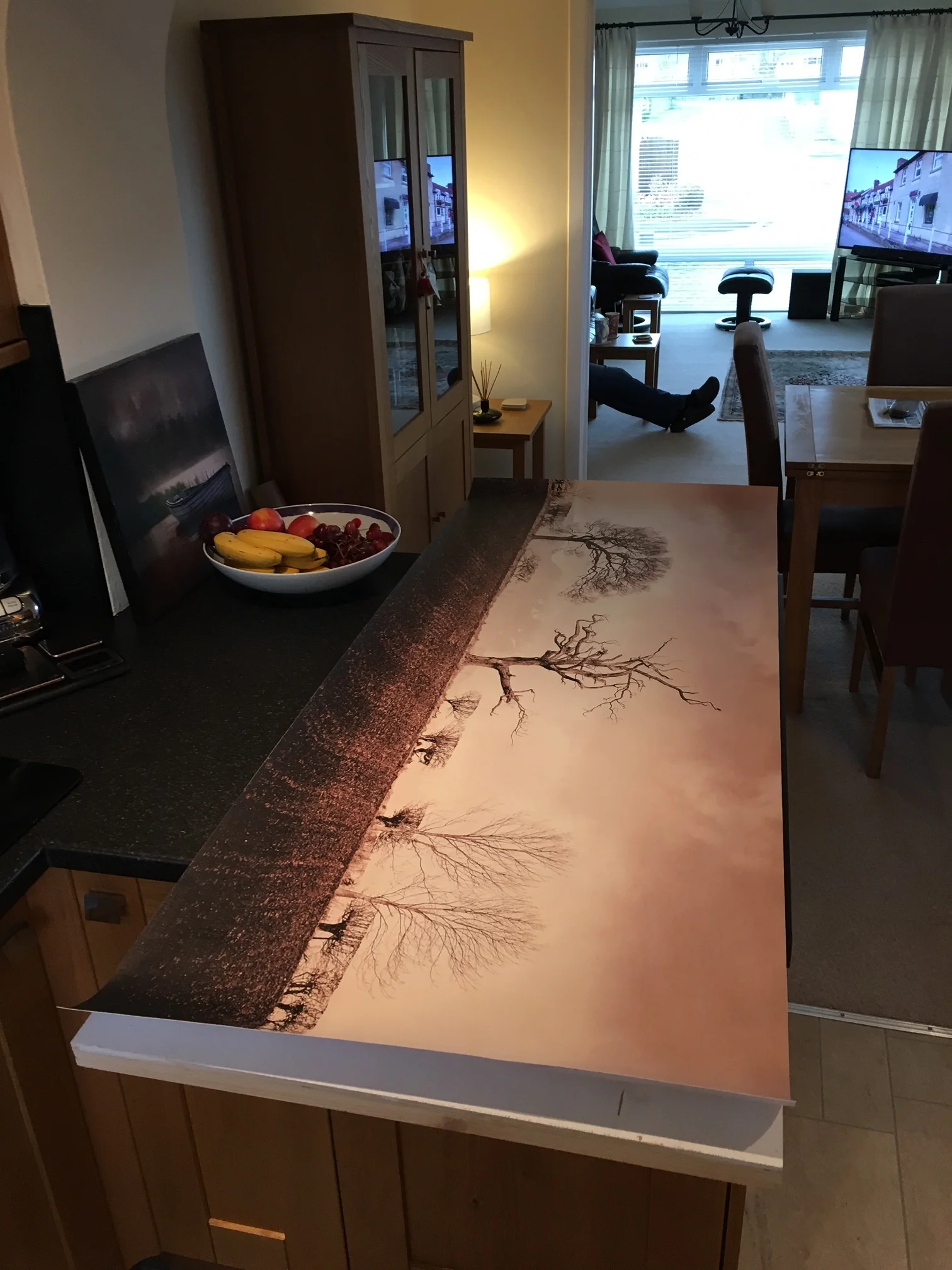 Lining up the image for application.