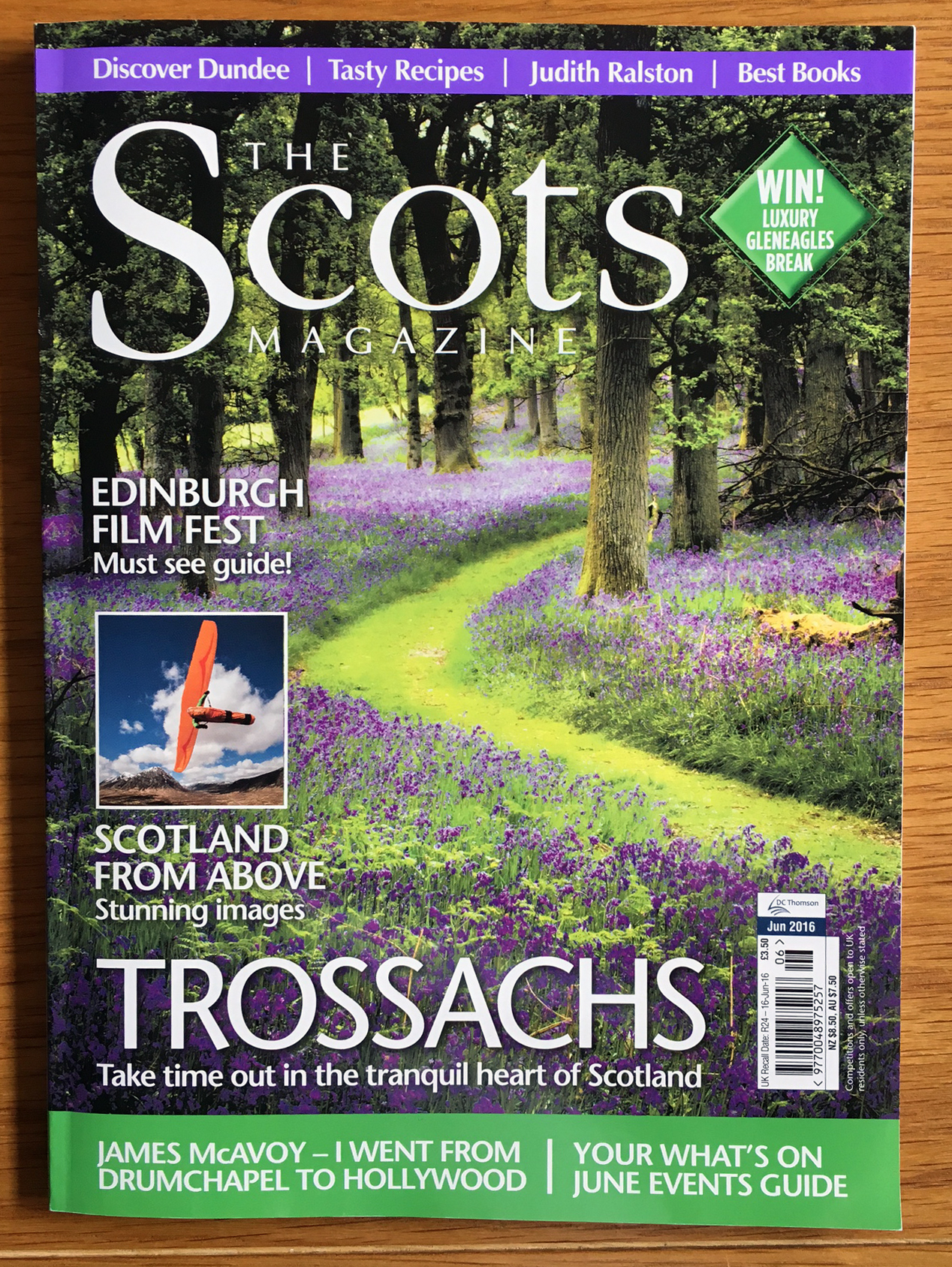   Scots Magazine,&nbsp;June 2016   Delighted to be asked to provide an image of the bluebells at Kinklaven Woods, Perth for the 'Scots' magazine.  A quintessentially Scottish &nbsp;institute with a great reputation for quality and coverage. 