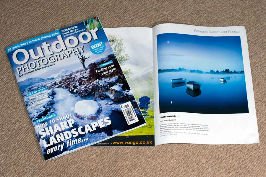 Outdoor Photography Magazine 'Between Sunset and Sunrise' Category win in Outdoor Magazine Photographer of the Year 2011