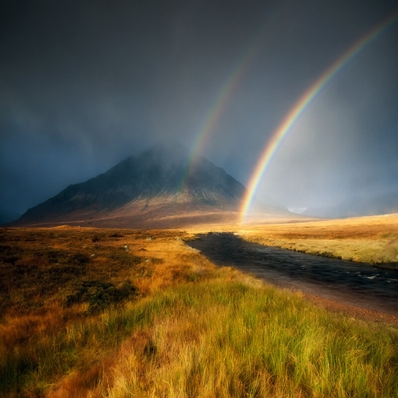 Rainbow, Rannoch Moor.
