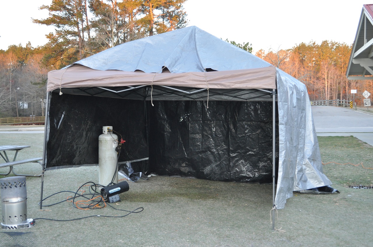  Heat tent (it blew away in the wind) 