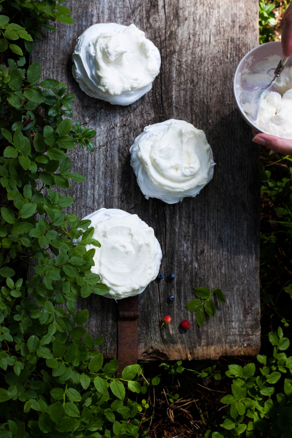 Mini Almond Pavlovas with Forest Berries | my blue&white kitchen