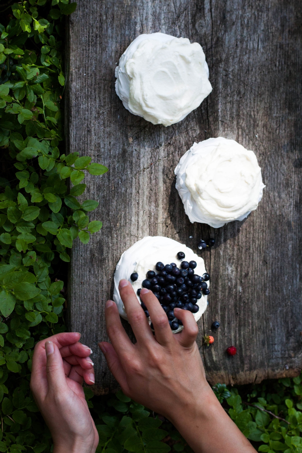 Mini Almond Pavlovas with Forest Berries | my blue&white kitchen
