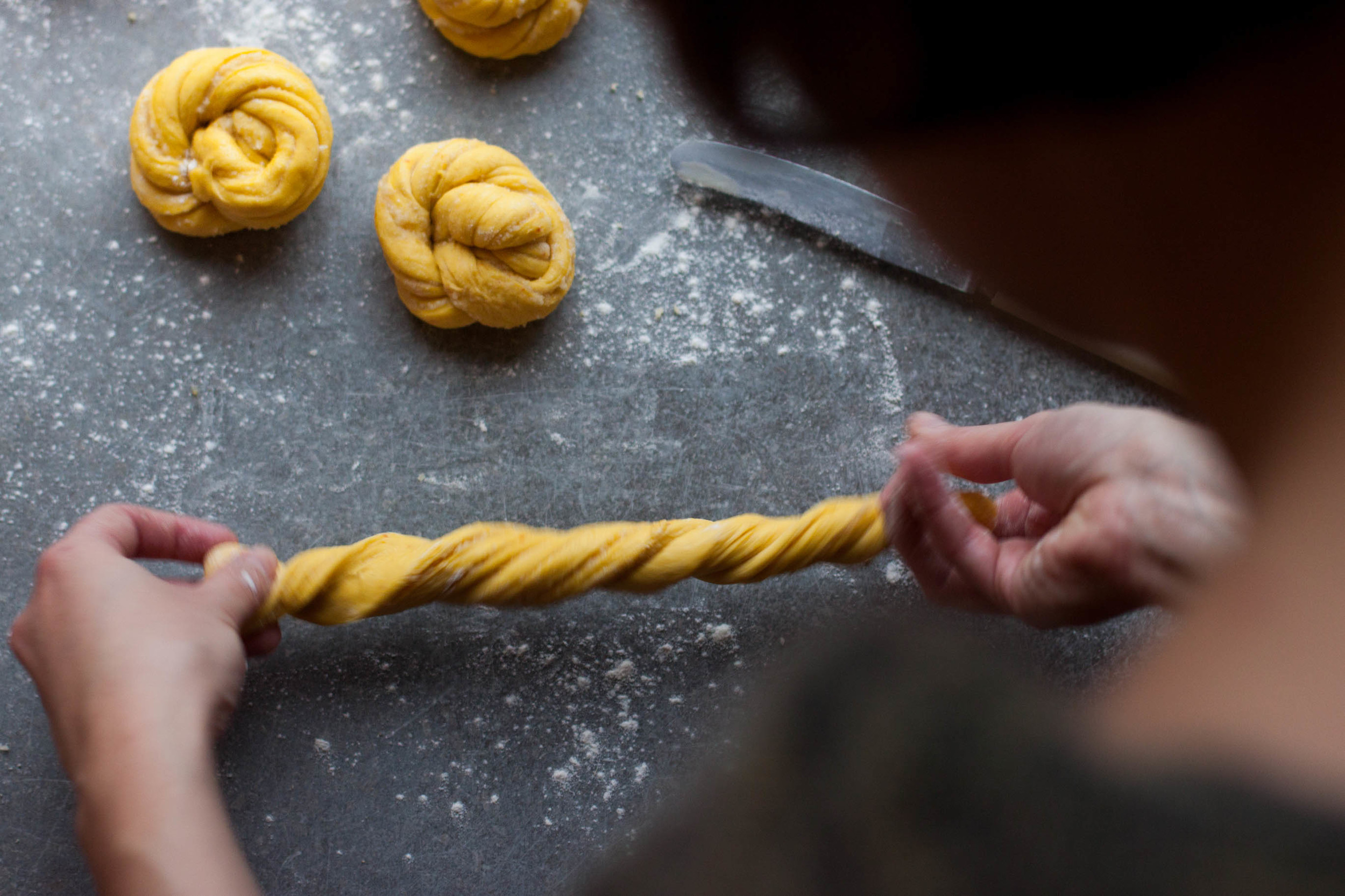 Saffron Knots with Orange Almond Filling | My Blue&White Kitchen