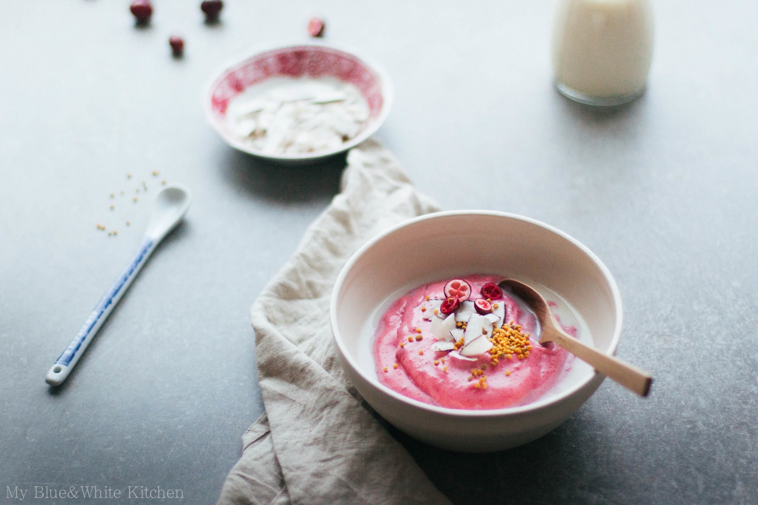 Whipped Cranberry Porridge | My Blue&White Kitchen