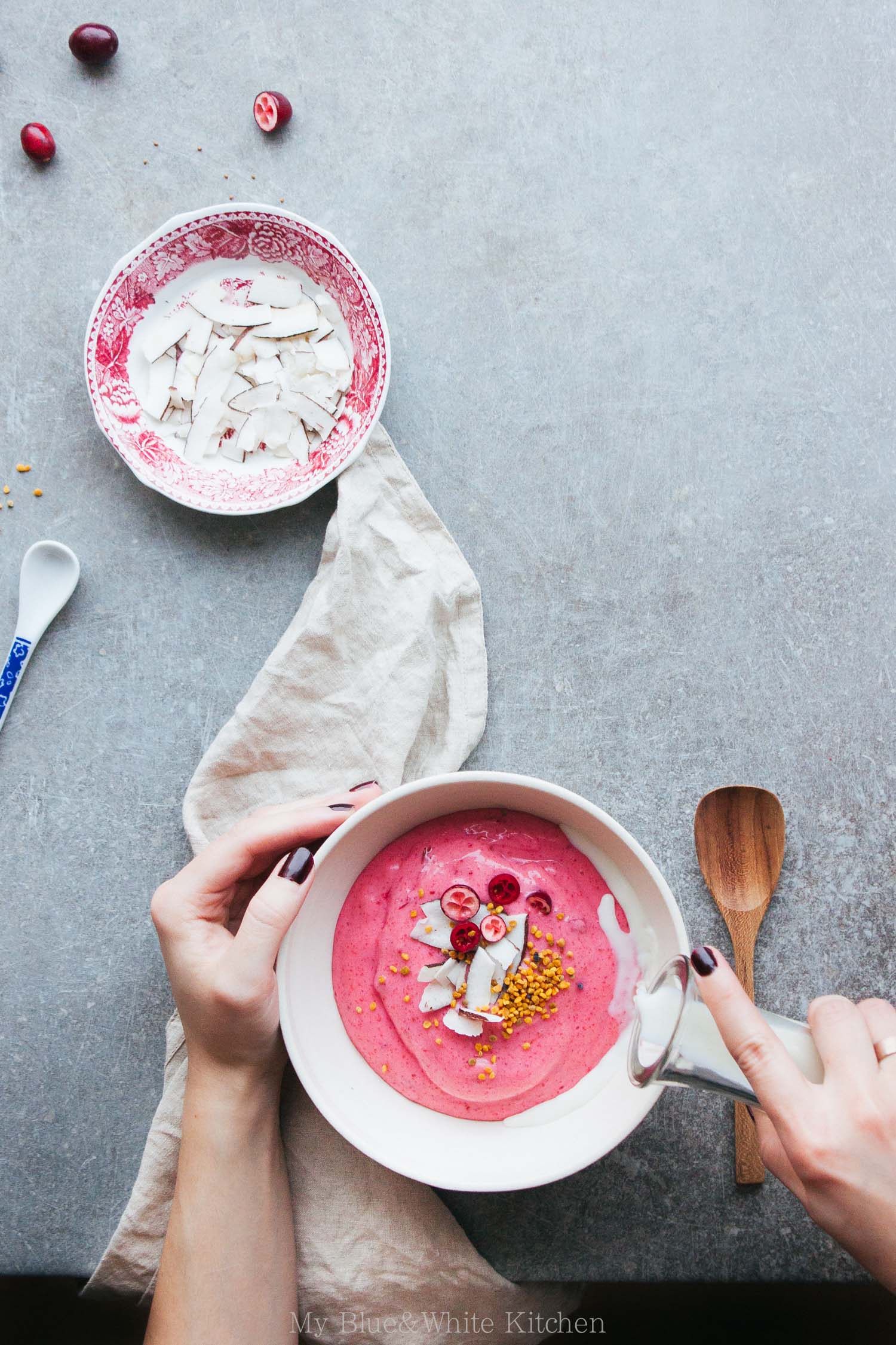 Whipped Cranberry Porridge | My Blue&White Kitchen