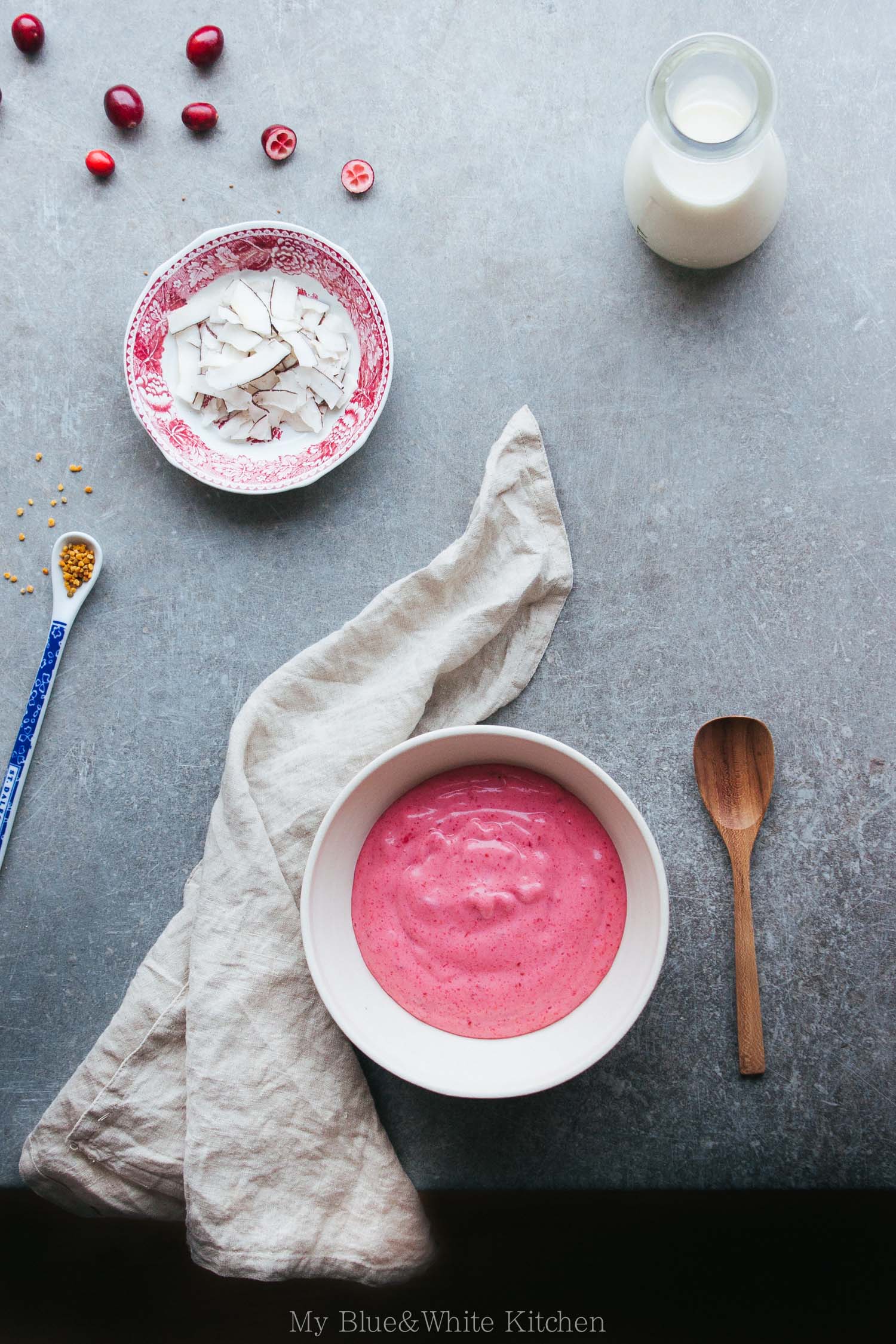 Whipped Cranberry Porridge | My Blue&White Kitchen