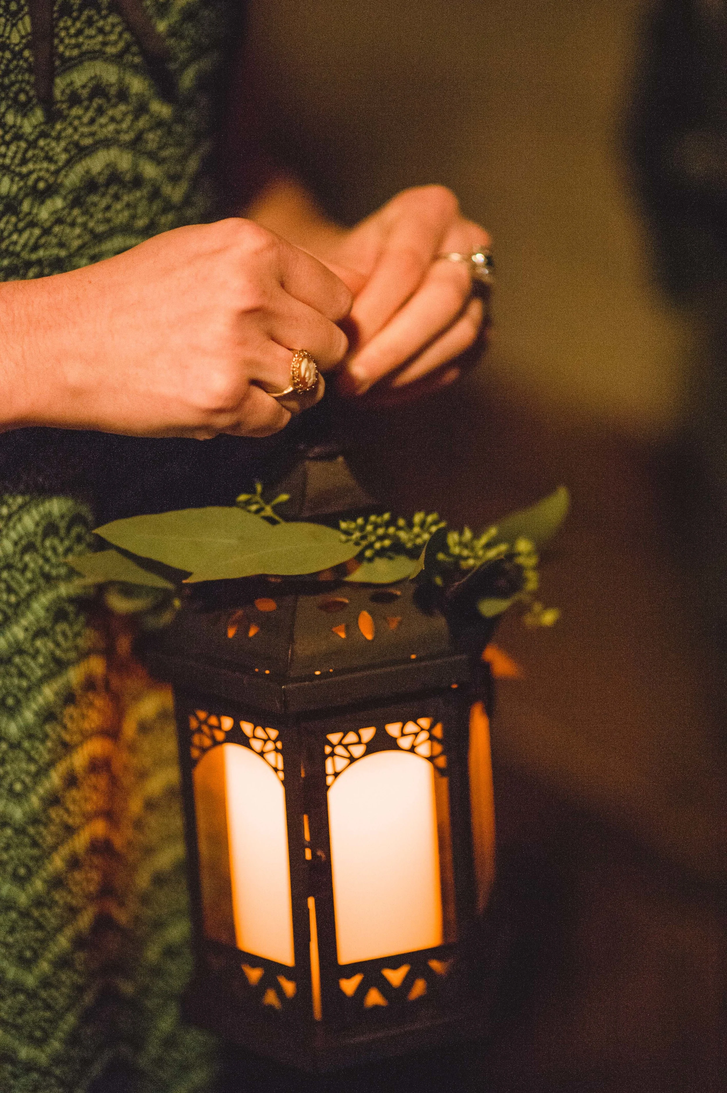 Wedding Lantern with Greenery