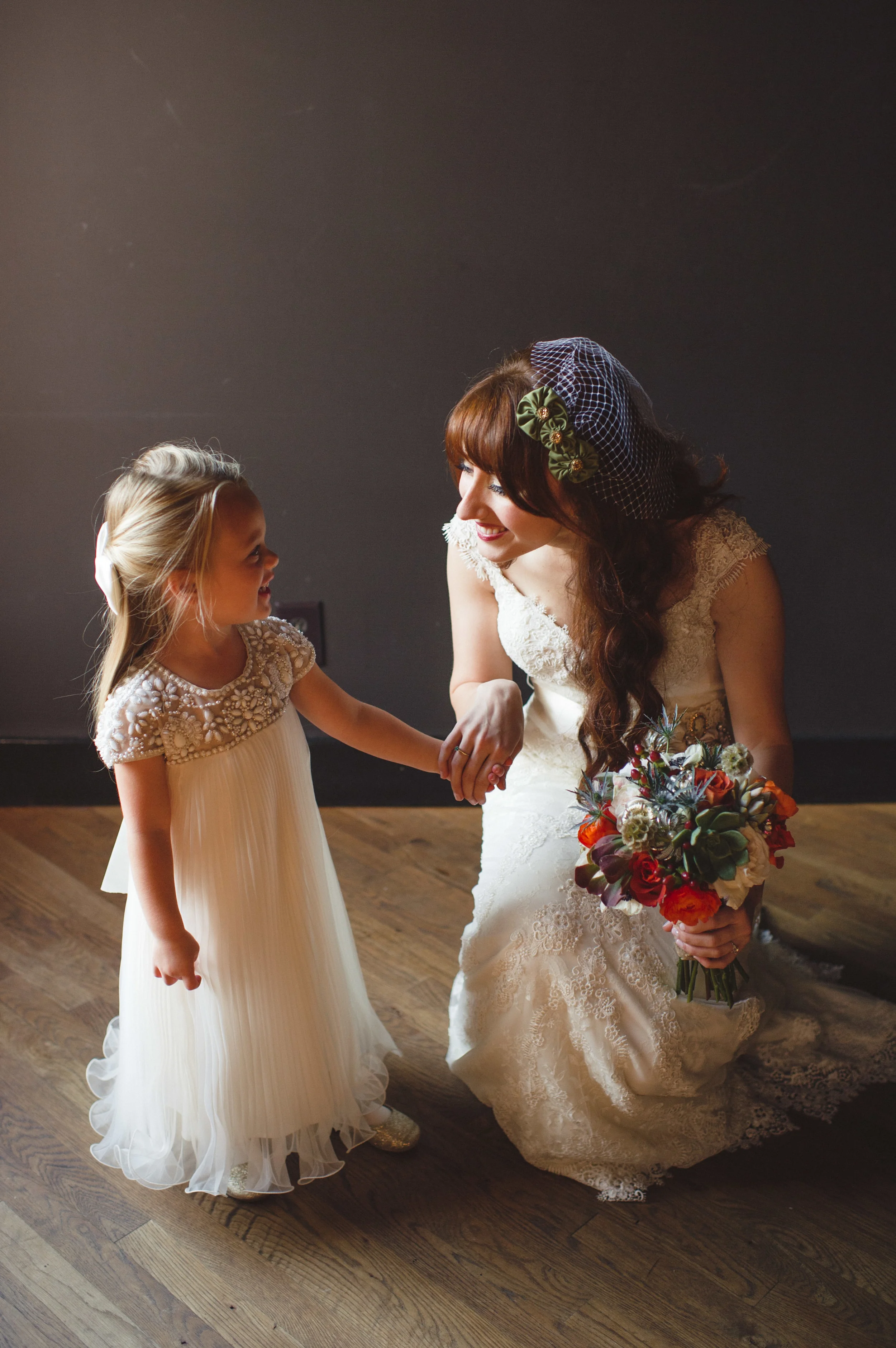 October Bride and Flower Girl
