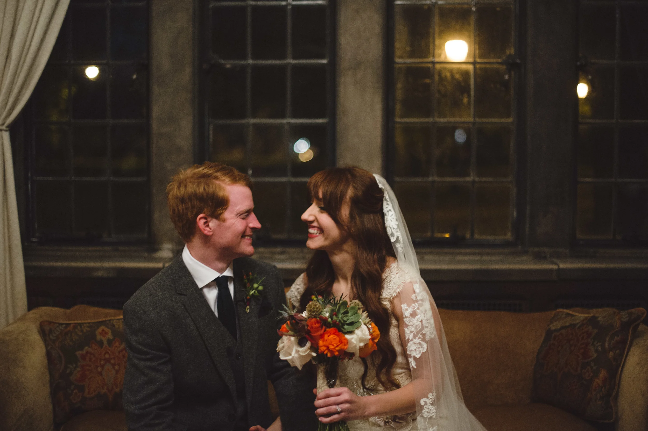 Autumn Bride and Groom