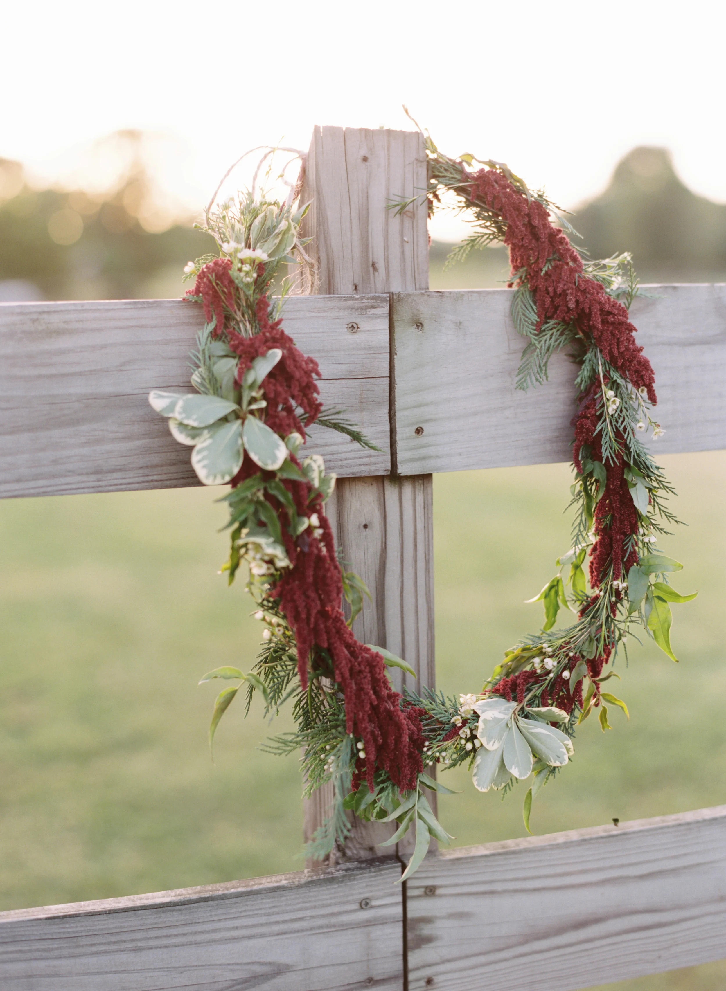 Red amaranthus wreath