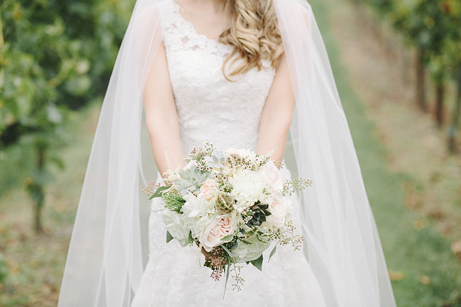 Rustic Blush and Succulent Bride's Bouquet