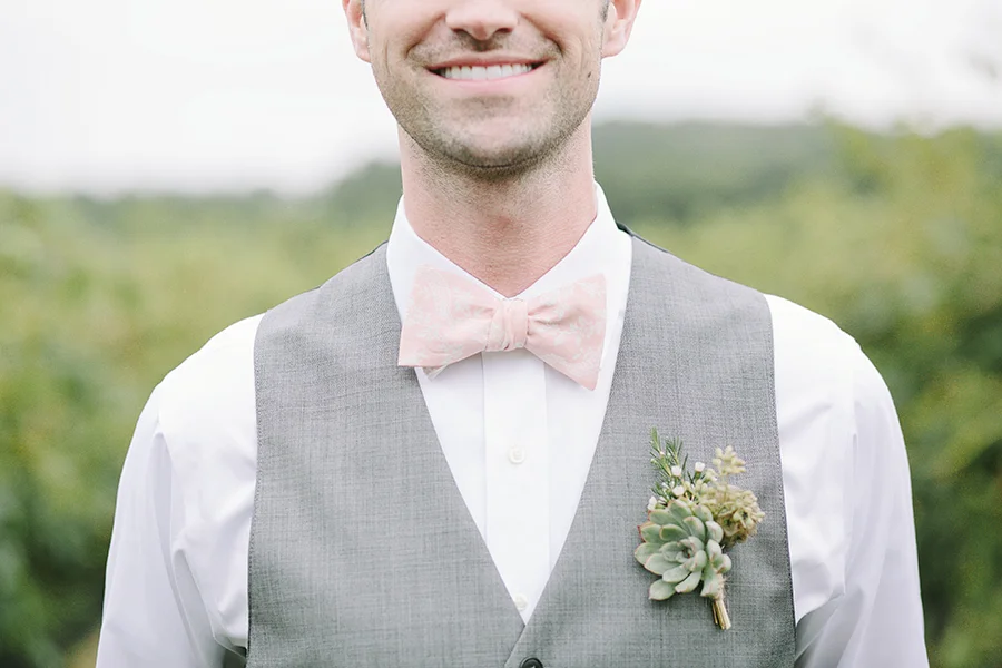 Succulent and Scabiosa Pod Rustic Boutonniere