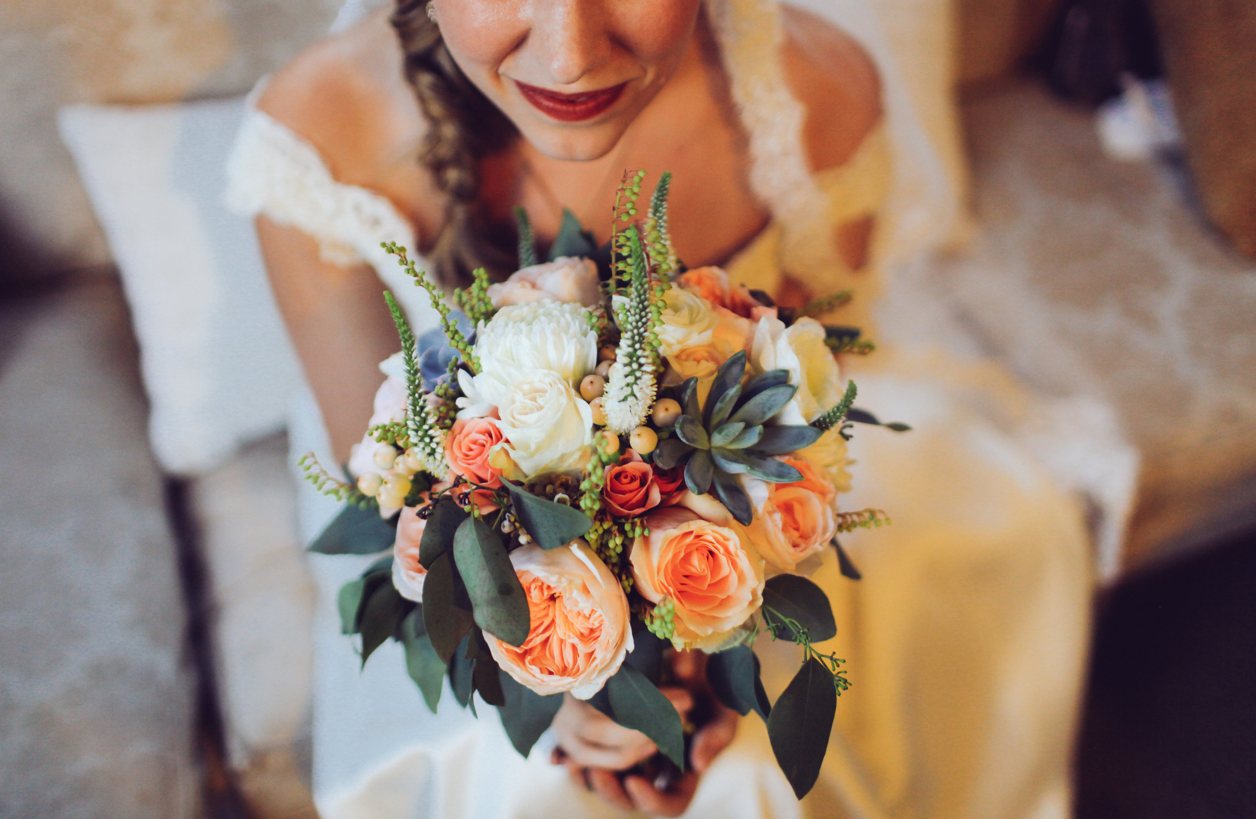 Peach and Cream Bridal Bouquet // Nashville Wedding Floral Design