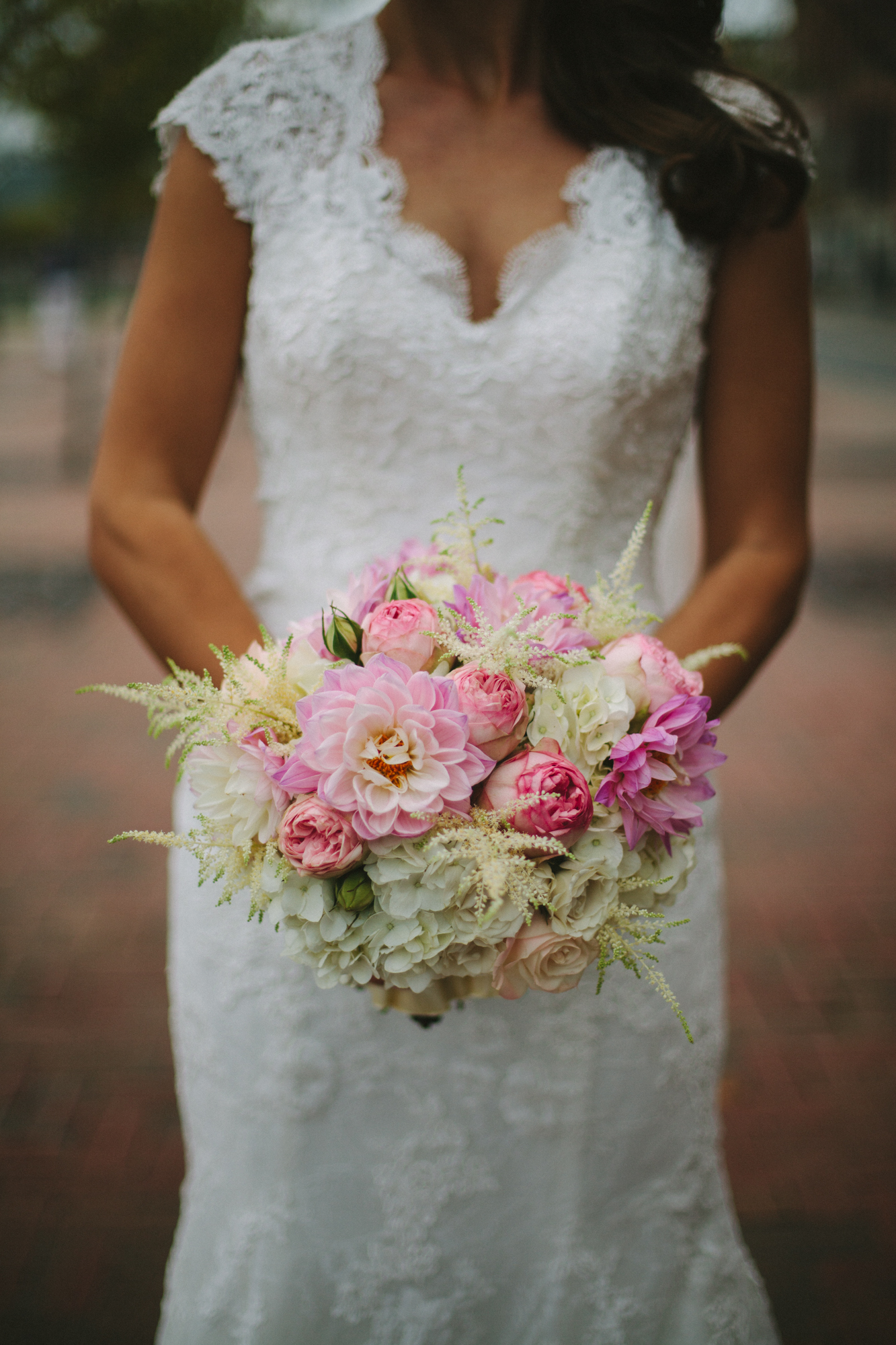 Pink and Cream Bridal Bouquet // War Memorial, Nashville, TN Wedding Flowers