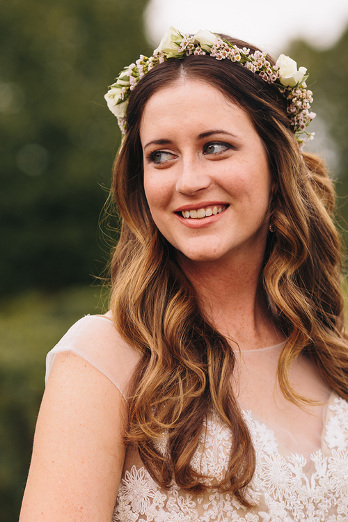 Blush and neutral flower crown