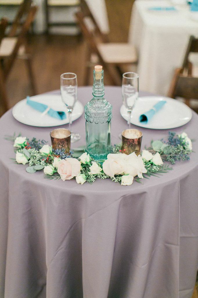 Sweetheart table with floral garland // Nashville Wedding Flowers