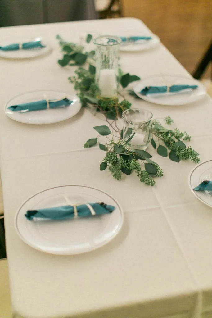 Seeded Eucalyptus garland for table runner