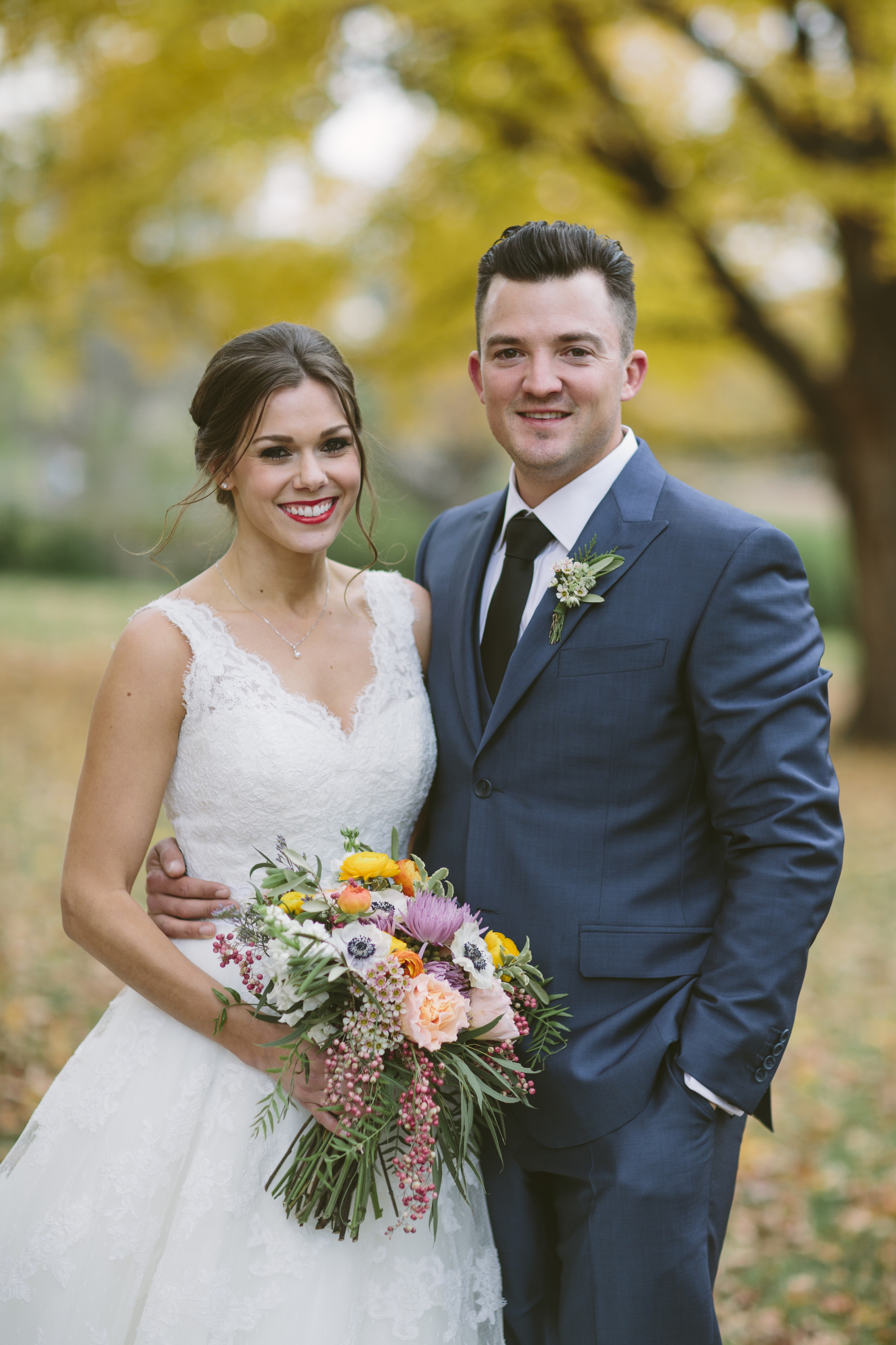 Colorful Bridal Bouquet // Autumn Wedding in East Nashville
