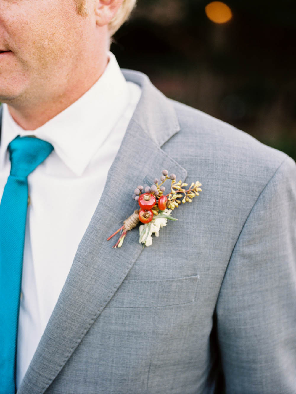 Boutonniere with Rosehips and Berries