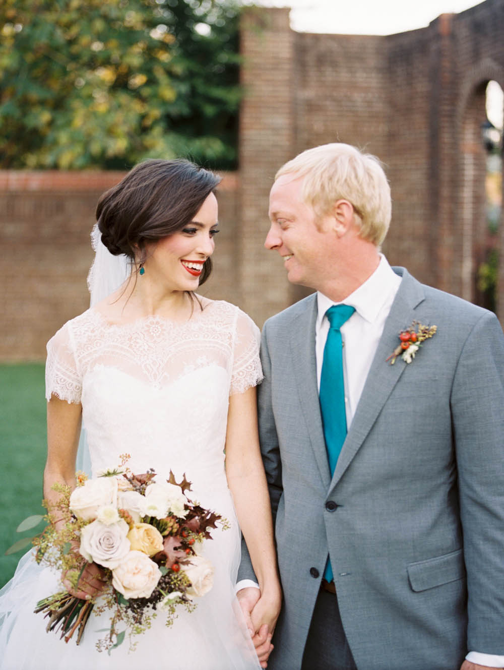 Bride and Groom // Teal and Cranberry Wedding Inspiration