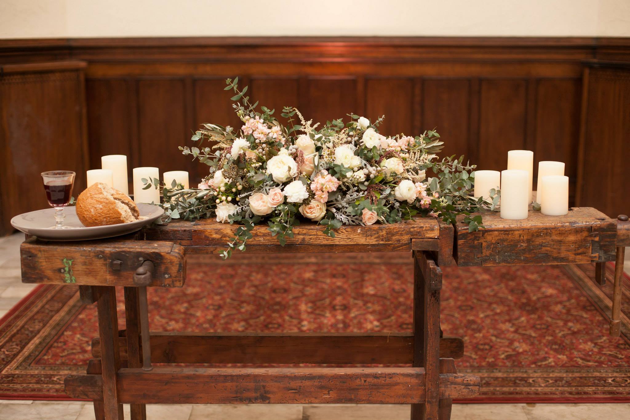 Nashville Wedding Floral Design // Altar arrangement at the Village Chapel