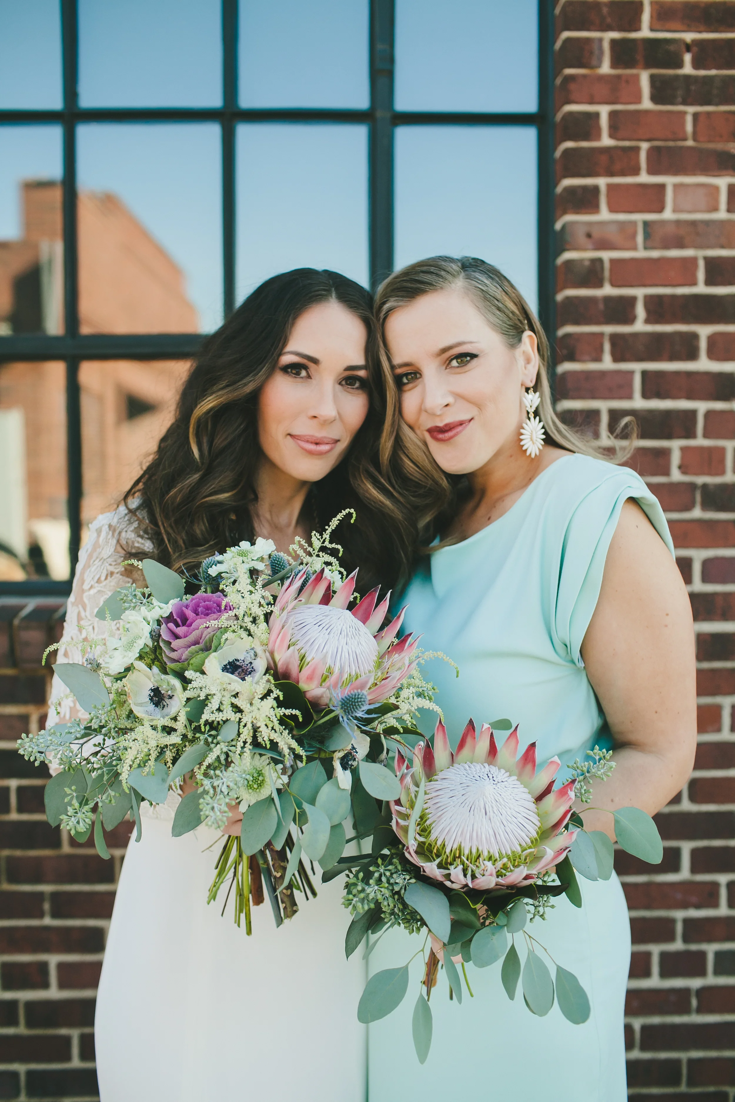 King Protea and Eucalyptus Bridesmaid Bouquet // Nashville Wedding Flowers