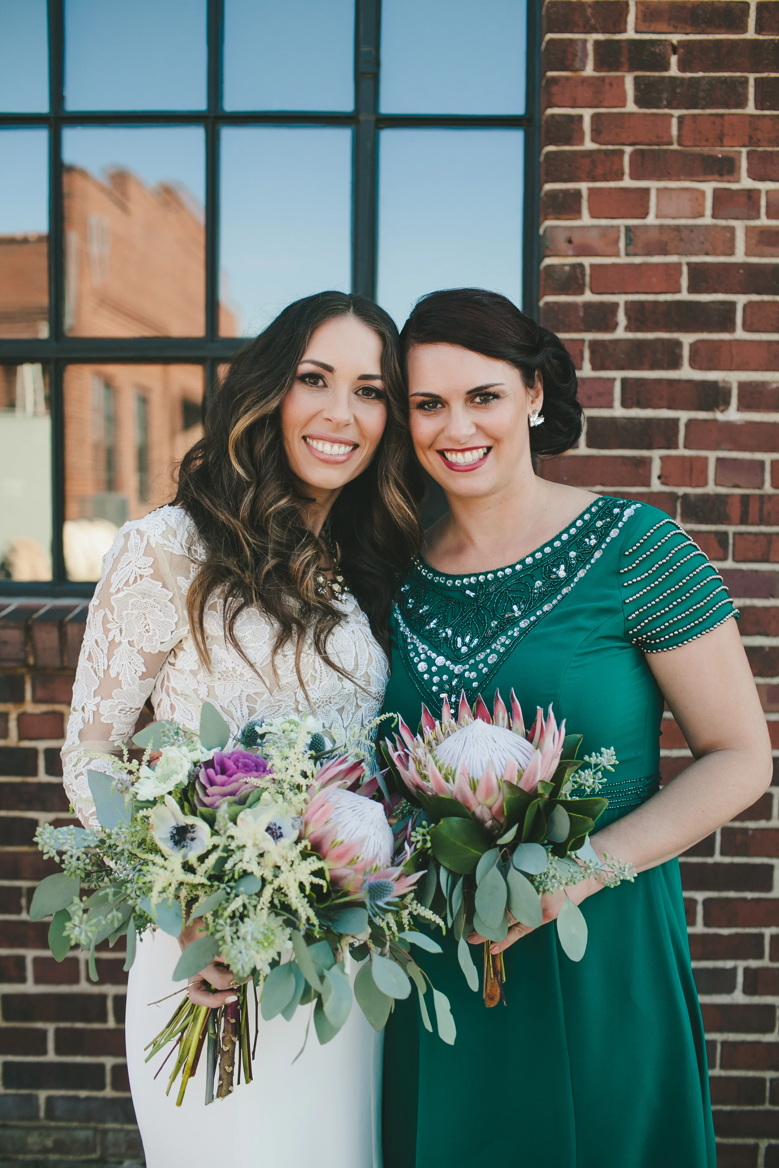 King Protea and Eucalyptus Bridesmaid Bouquet // Nashville Wedding Flowers