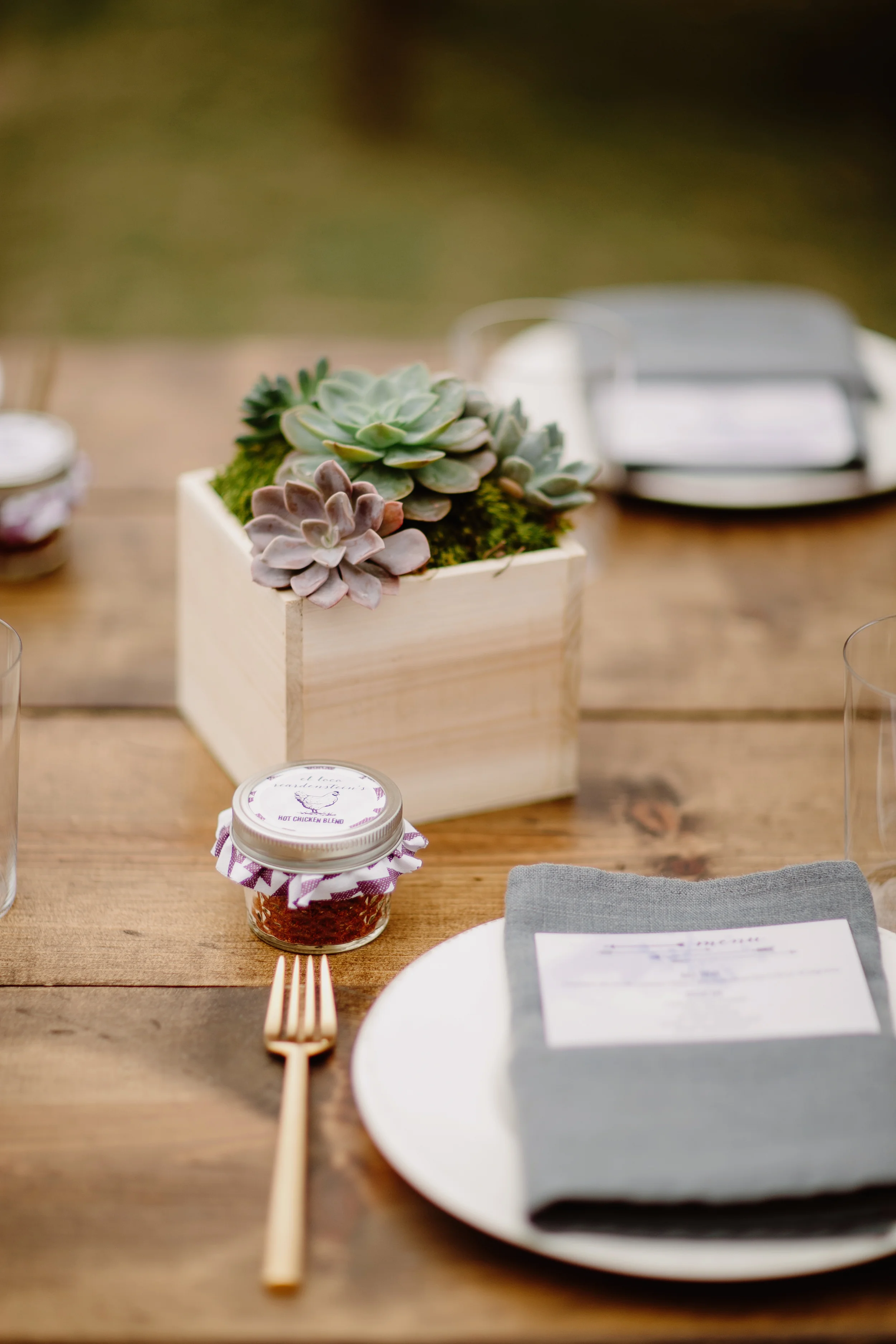 Succulent planter centerpiece // Nashville Wedding Flowers