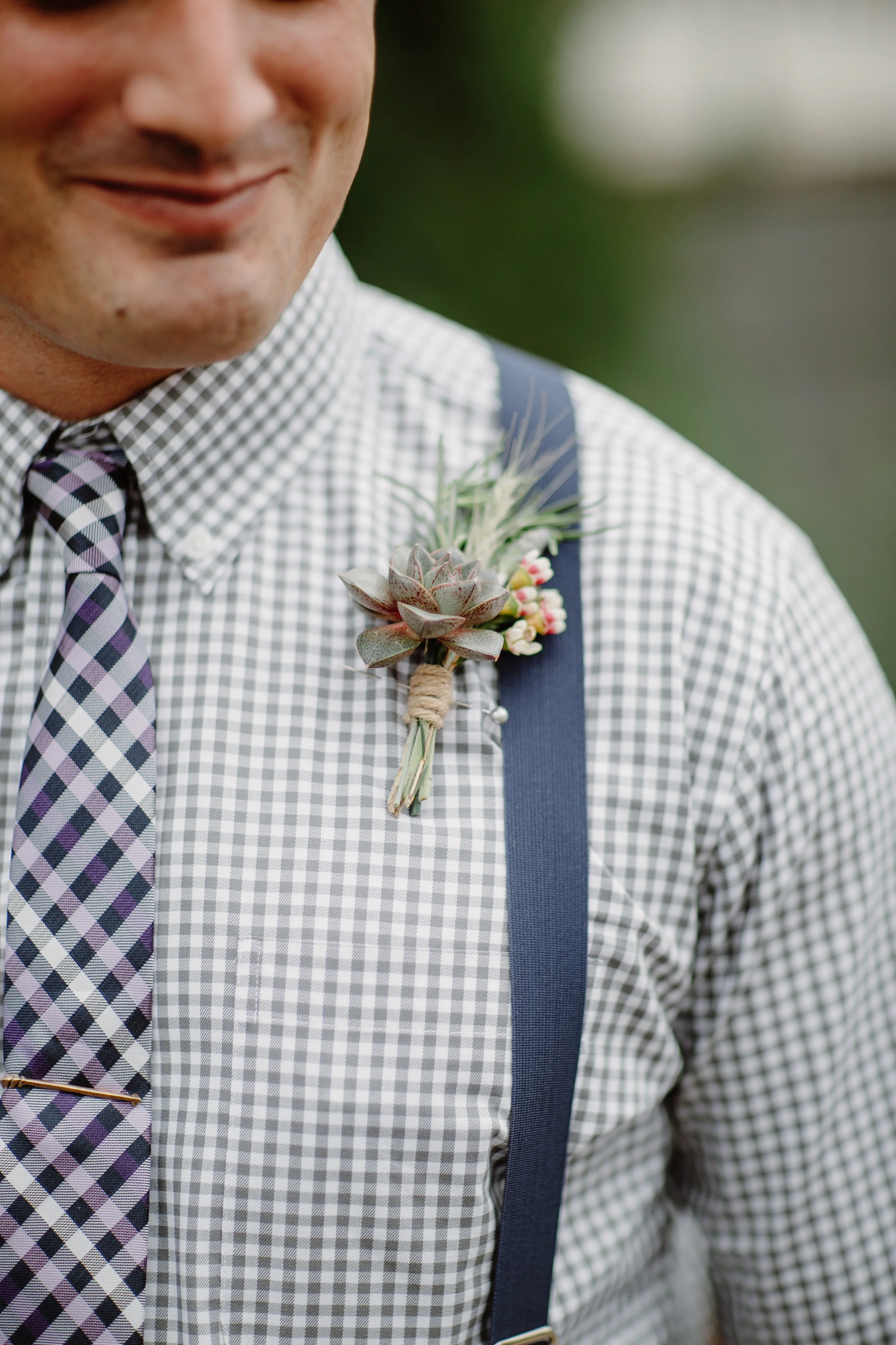 Groomsmen succulent boutonniere // Nashville Wedding Florist
