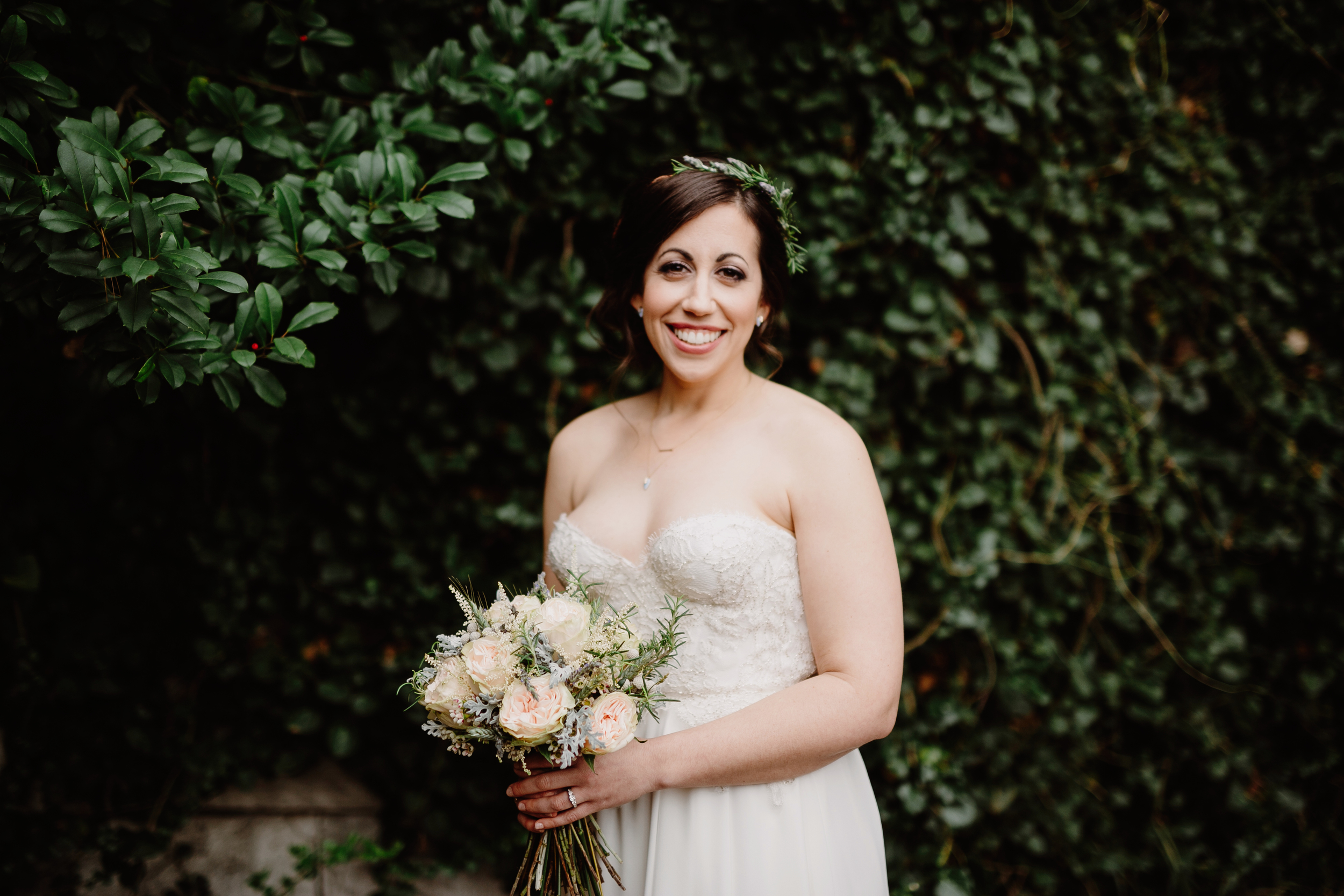 Bridal flowers with herbs and garden roses // Nashville Wedding Florist