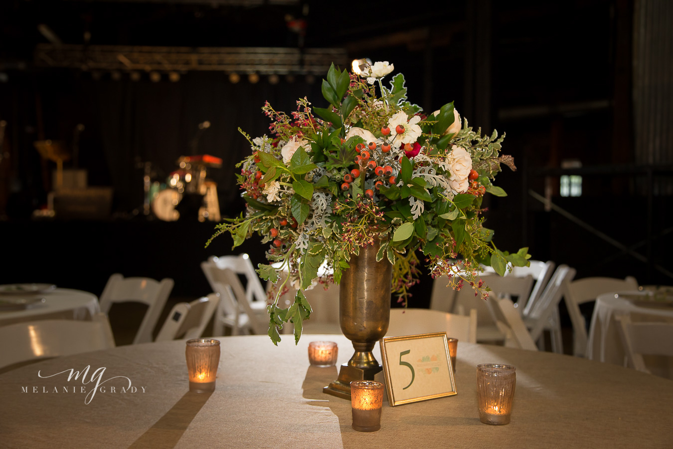 Greenery and rosehip centerpiece // Nashville Wedding Floral Design