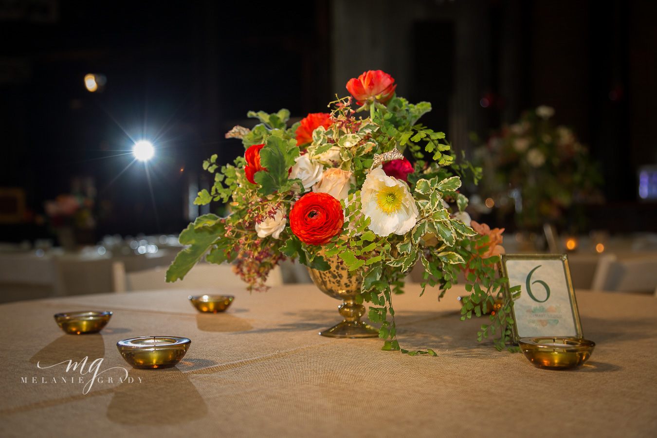 Poppy, ranunculus, and maidenhair fern arrangement // Nashville Wedding Florist