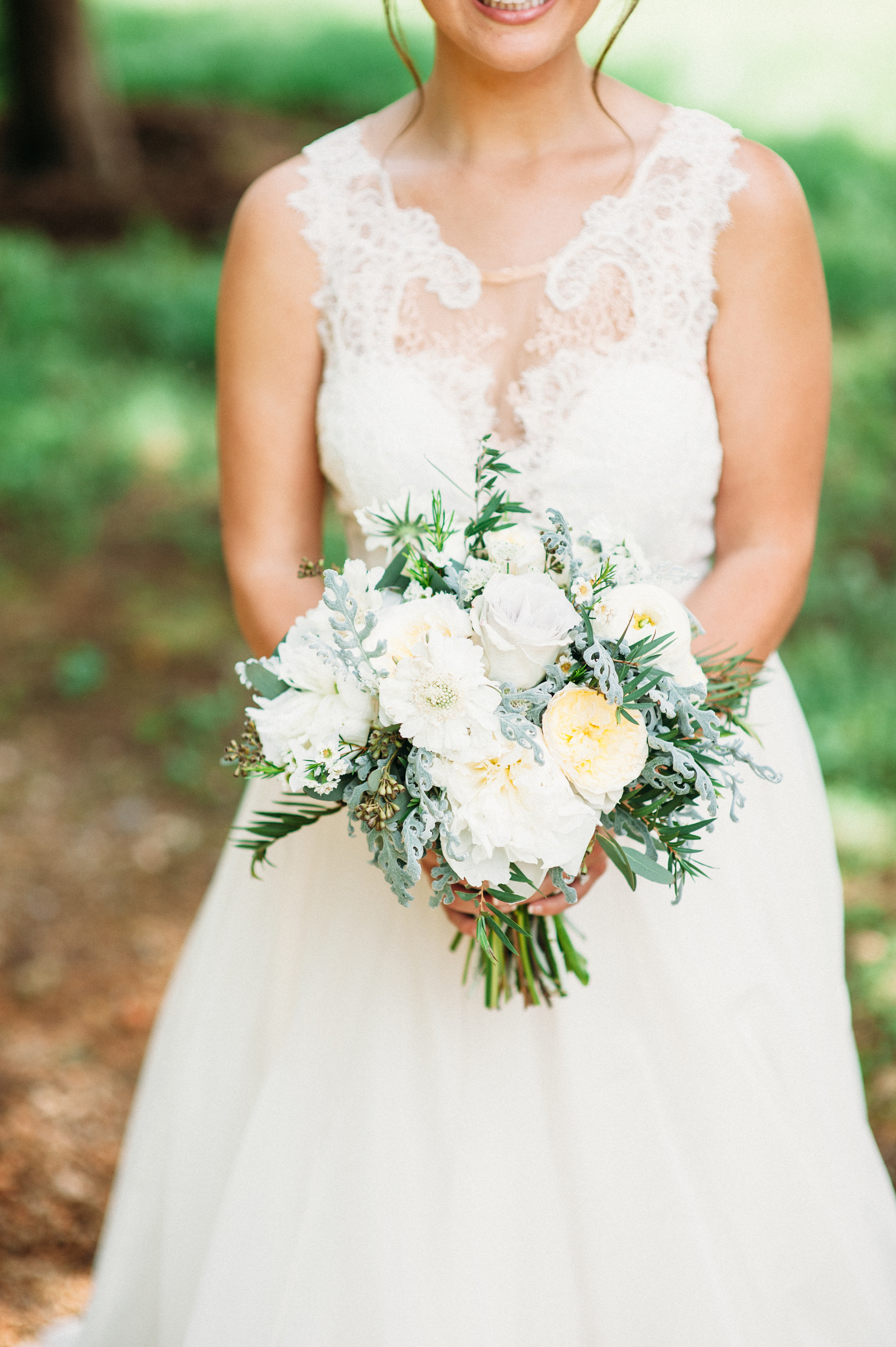 Grey and cream bridal bouquet // Nashville Wedding Florist