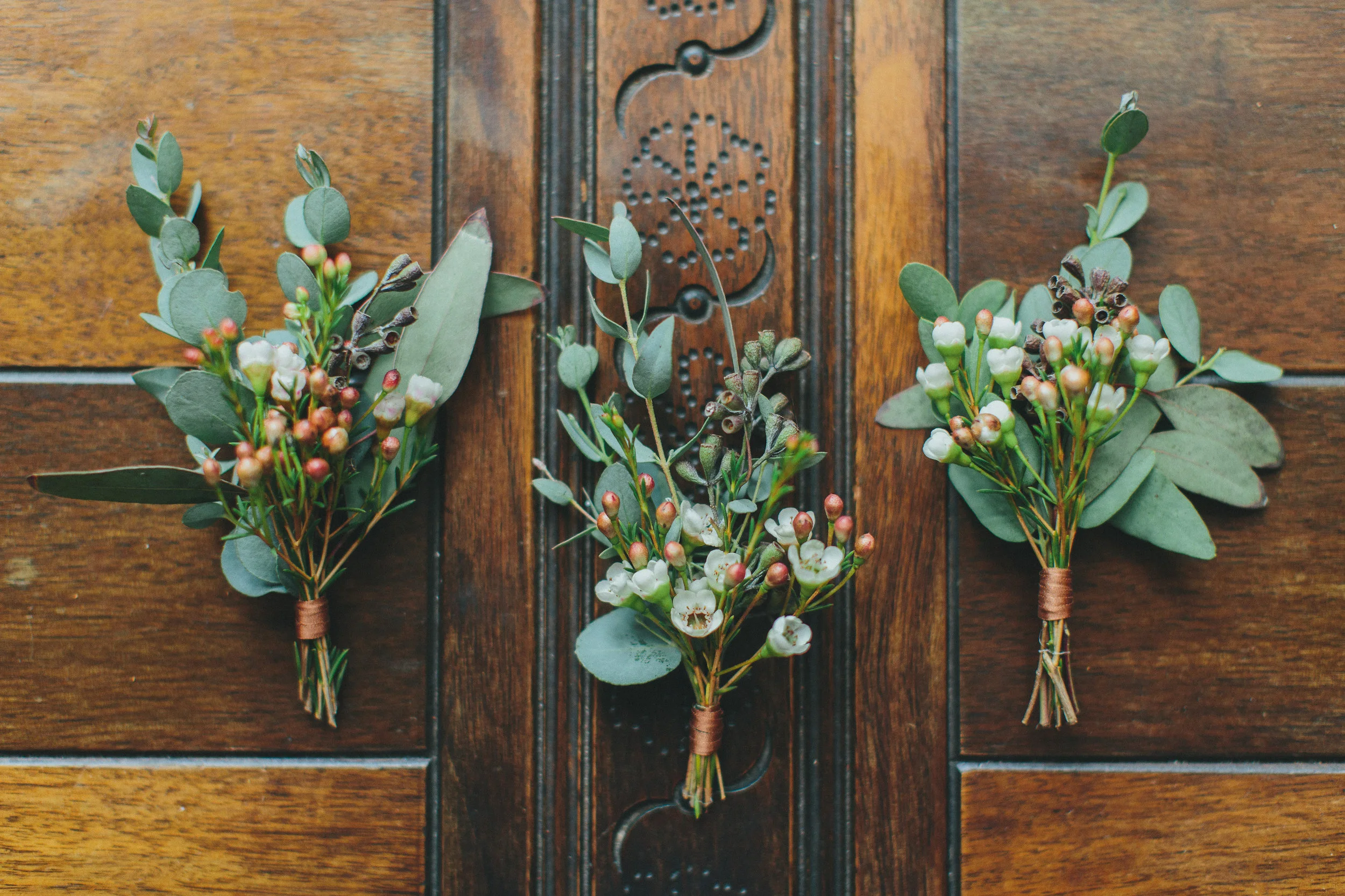 Lush greenery boutonnieres // Nashville Wedding Florist