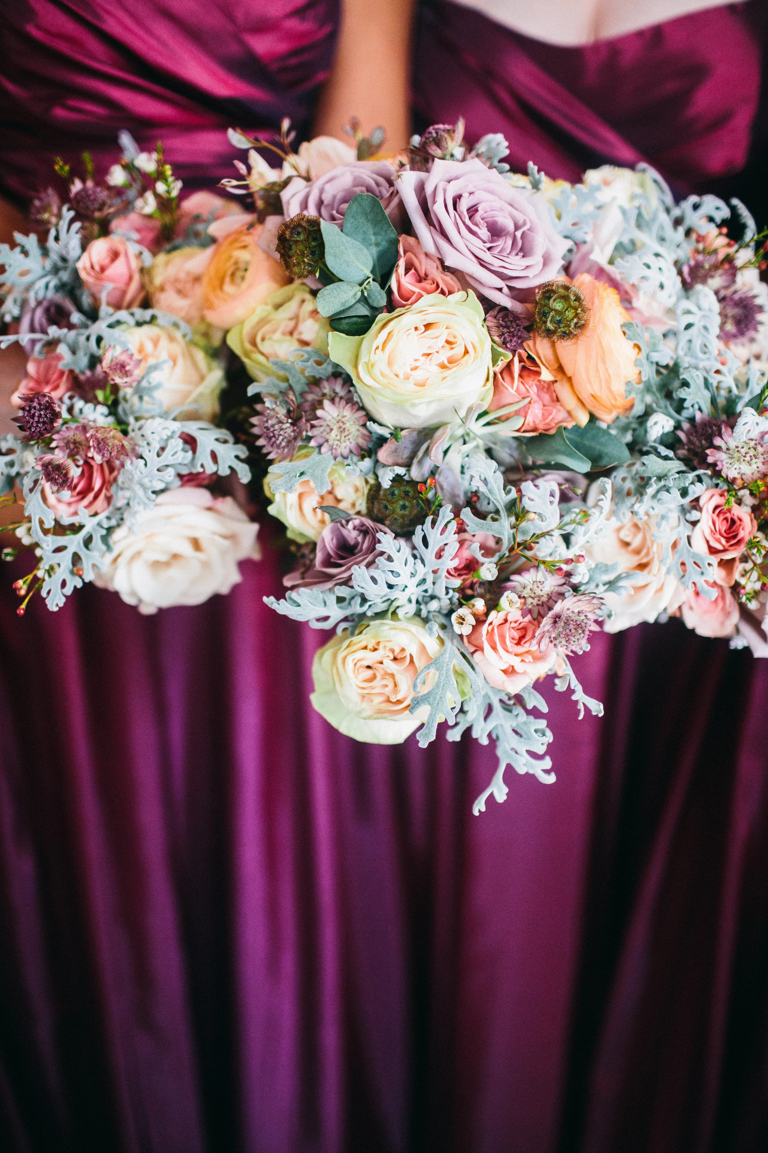 Mauve, coral, and sangria flowers // Nashville Floral Design