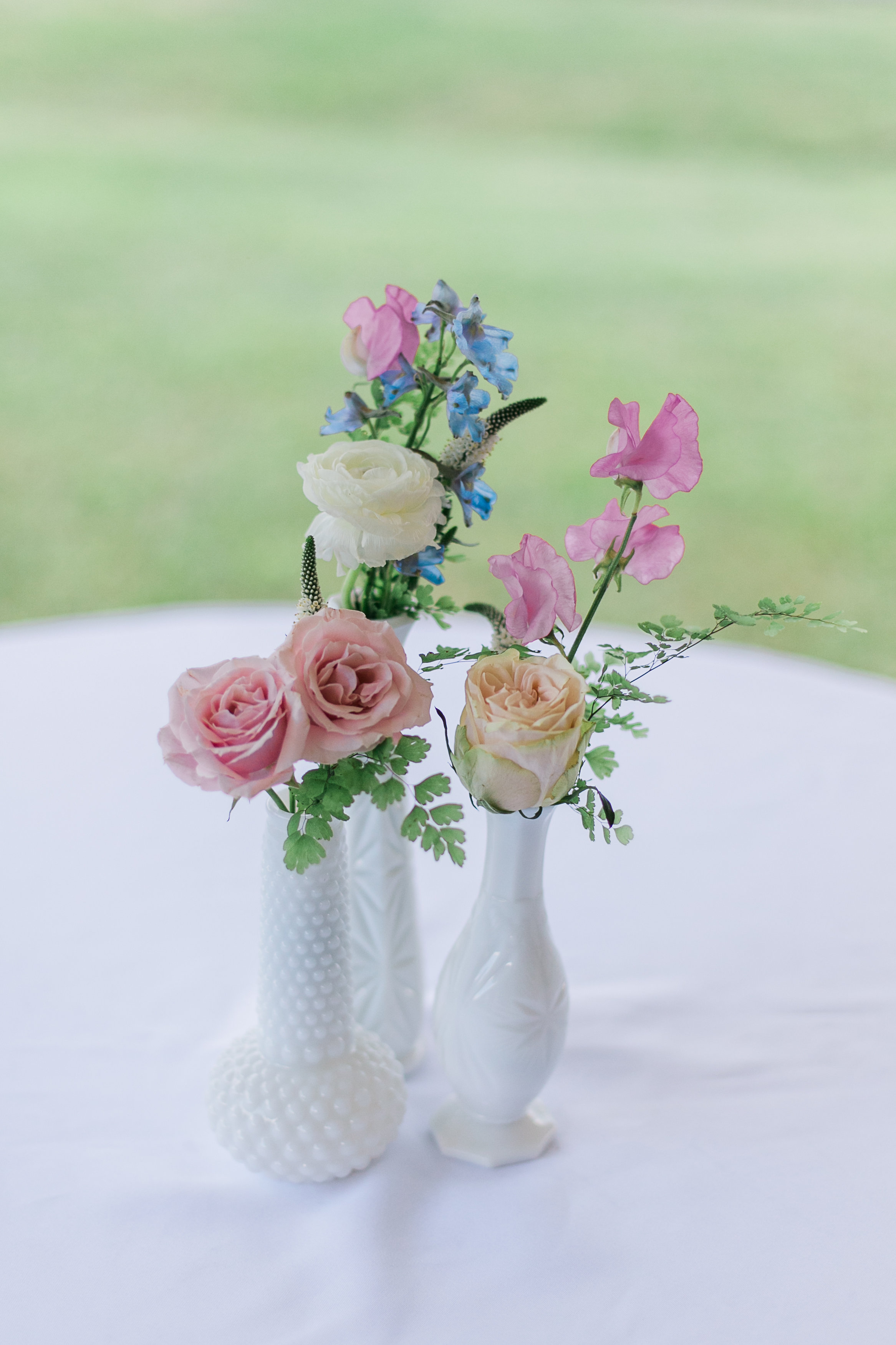 Milk Glass Bud Vases // Nashville Wedding Flowers