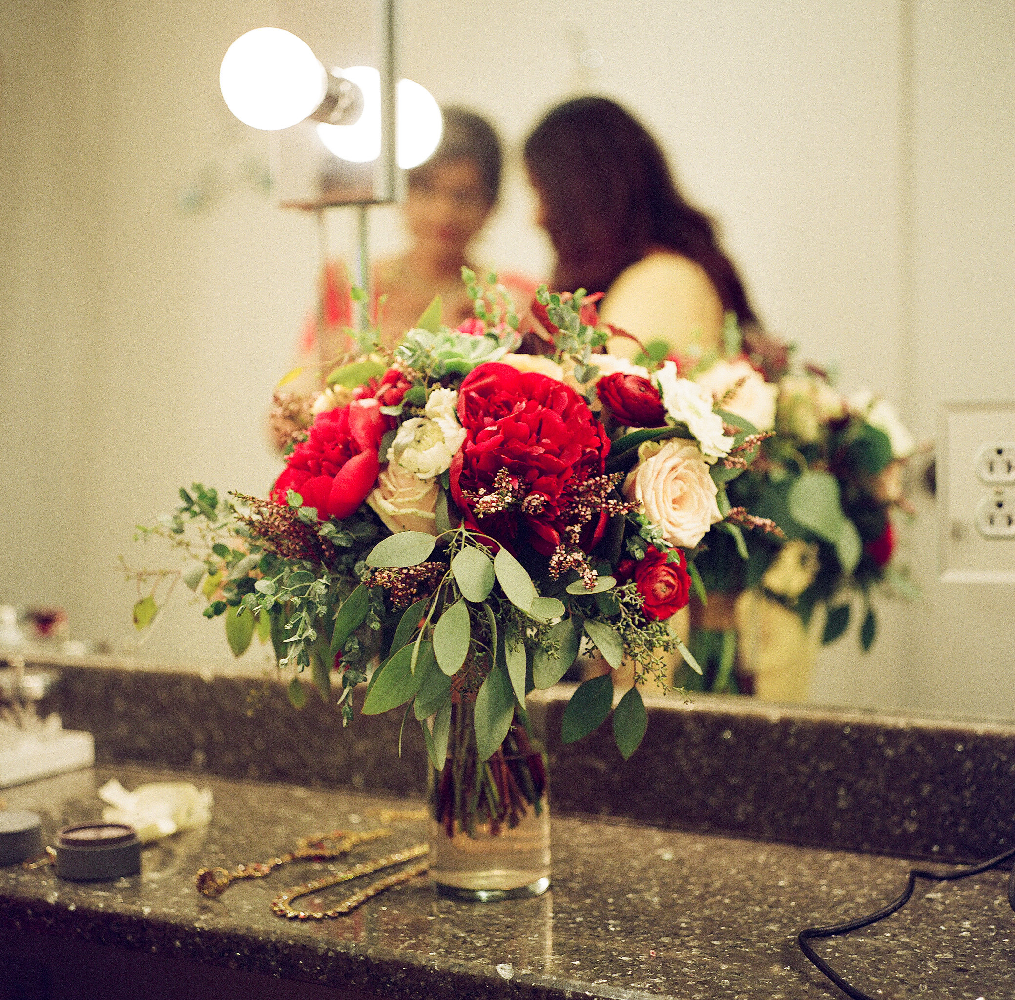 Deep red peony bridal bouquet // Nashville Wedding Florist