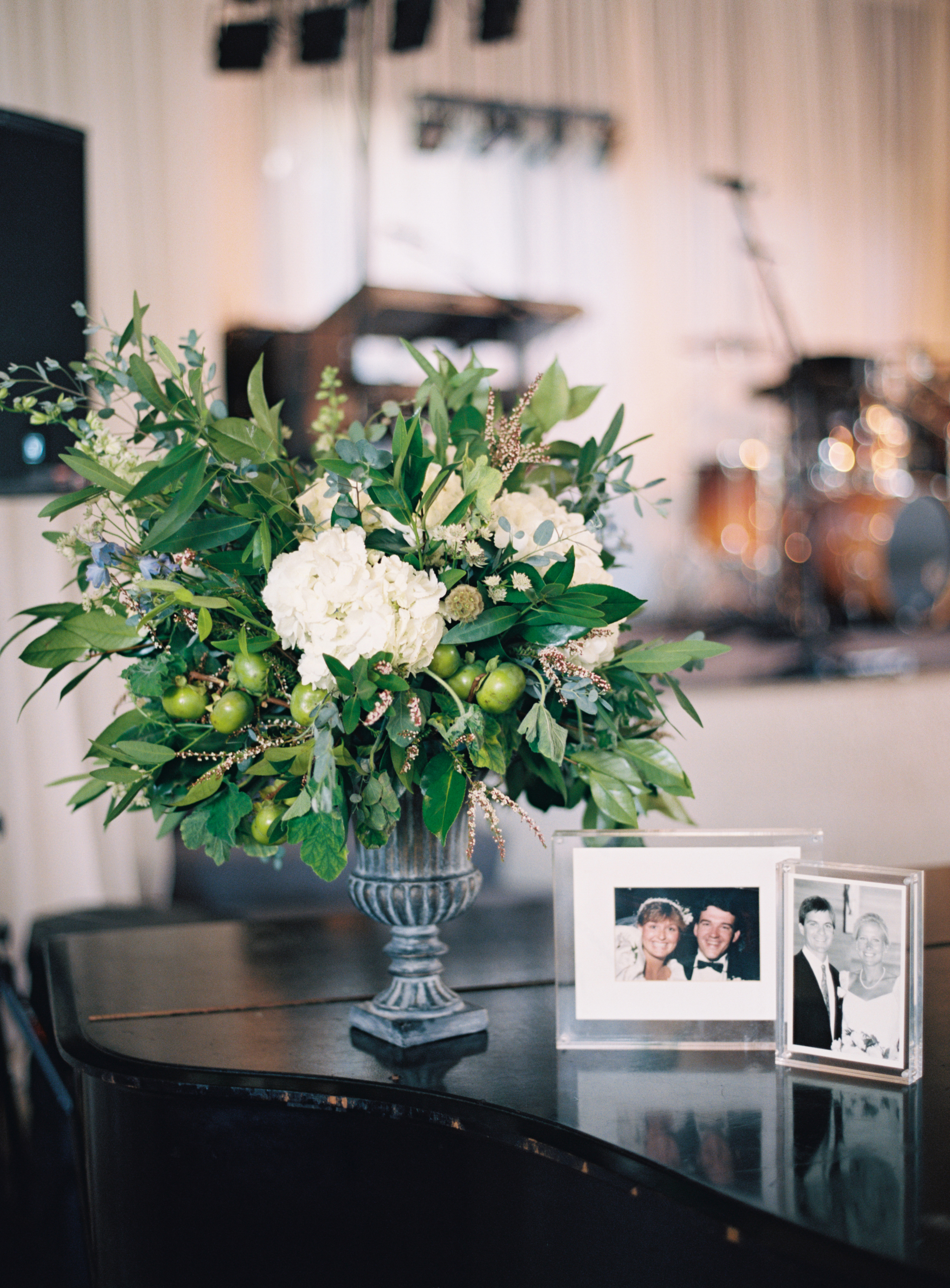 Statement floral arrangement with persimmons and hydrangeas // Belle Meade Wedding Florist