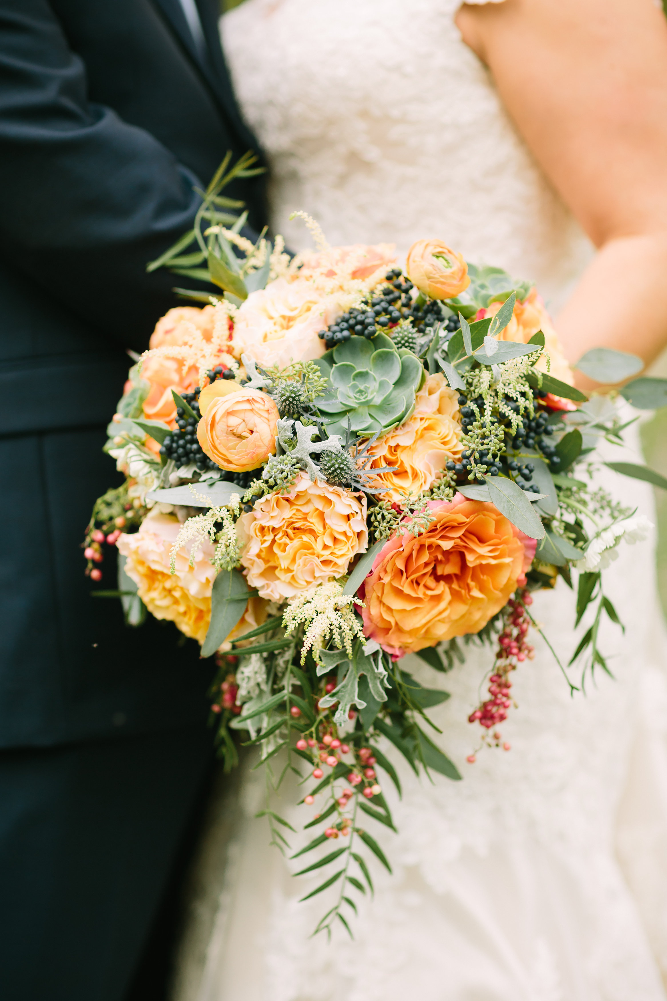 Coral and Navy Bridal Bouquet // Nashville Fall Wedding Florist