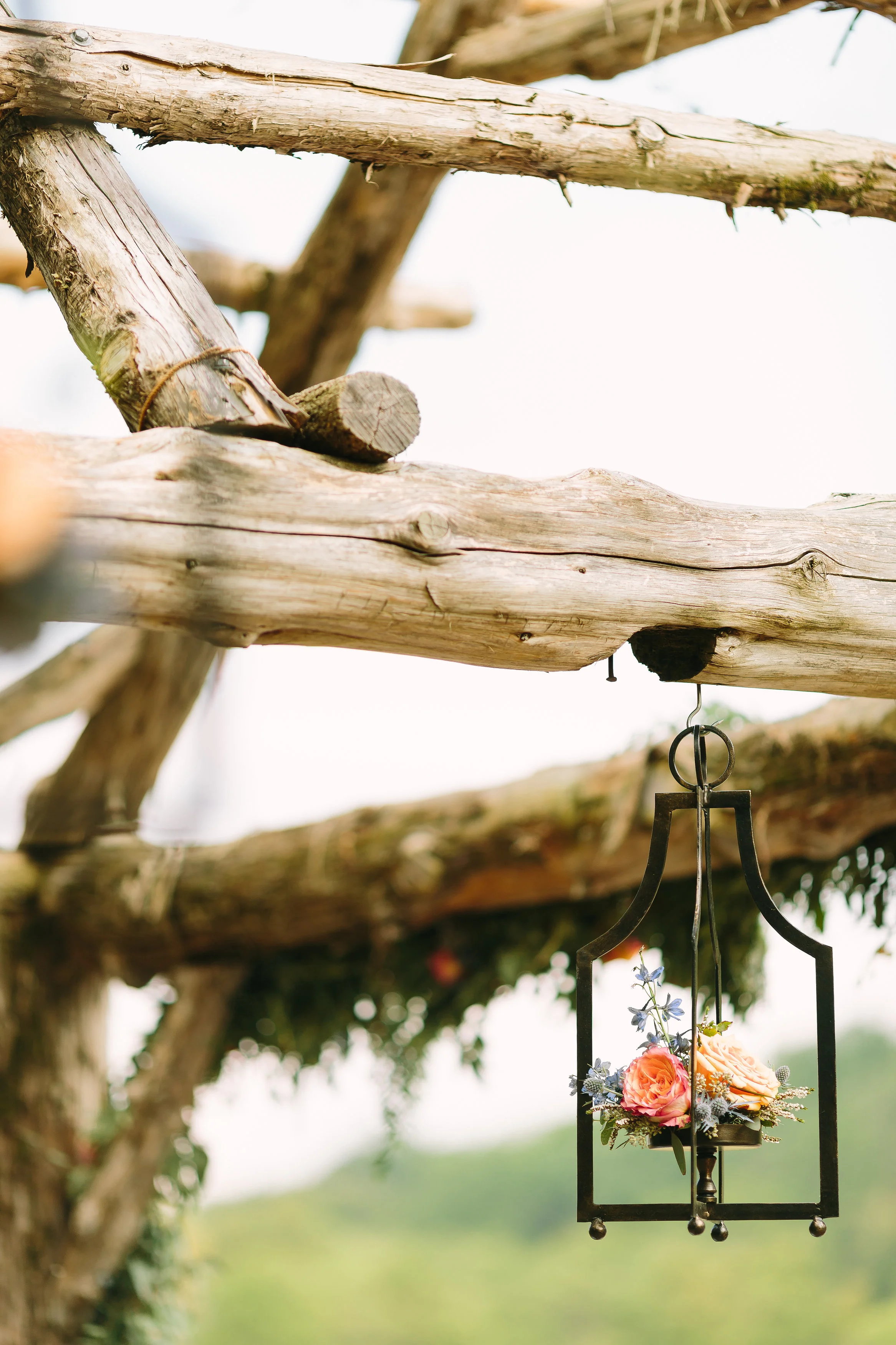 Lantern with floral accent // Green Door Gourmet Wedding